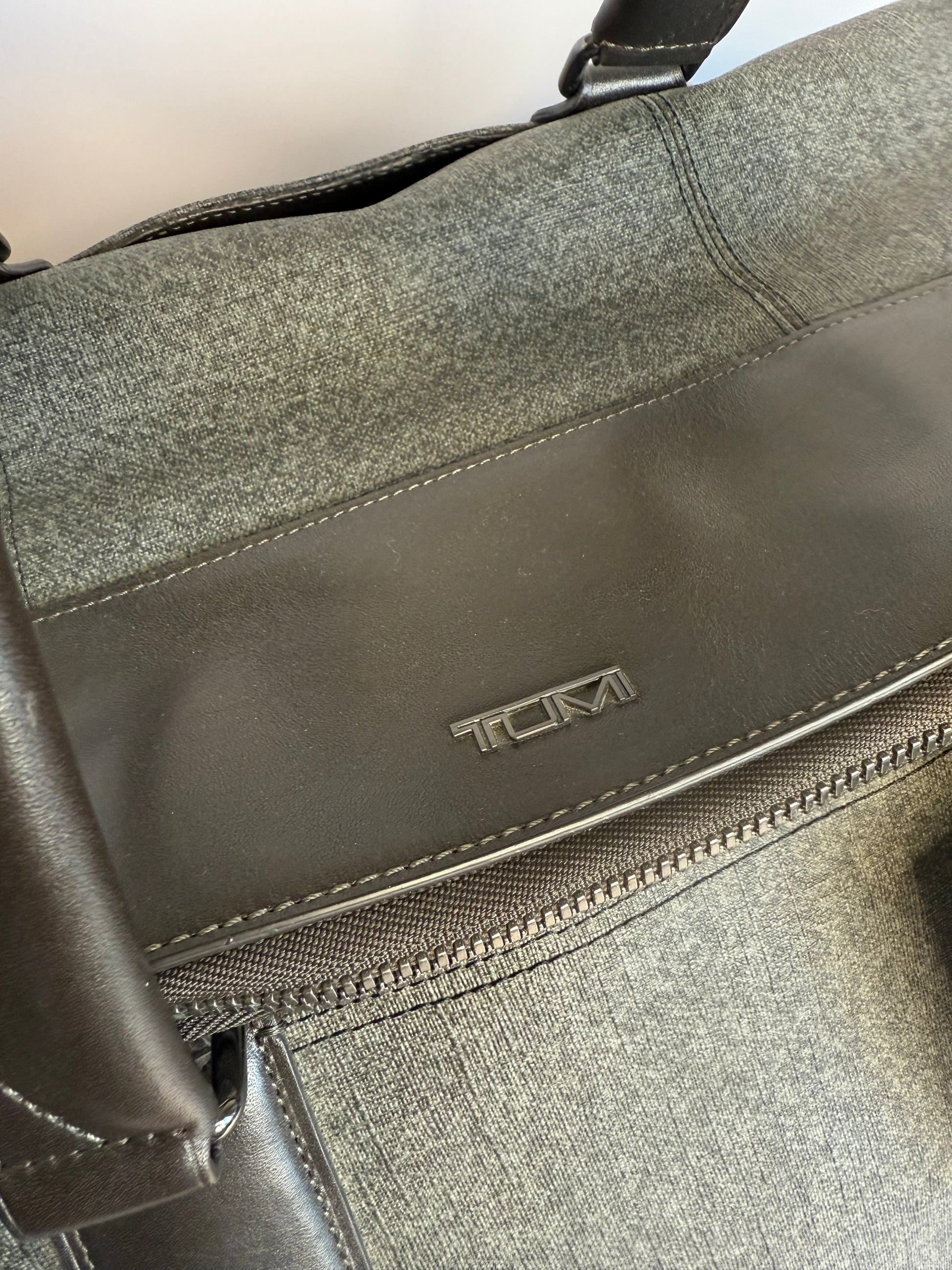 TUMI overnight bag with leather trim