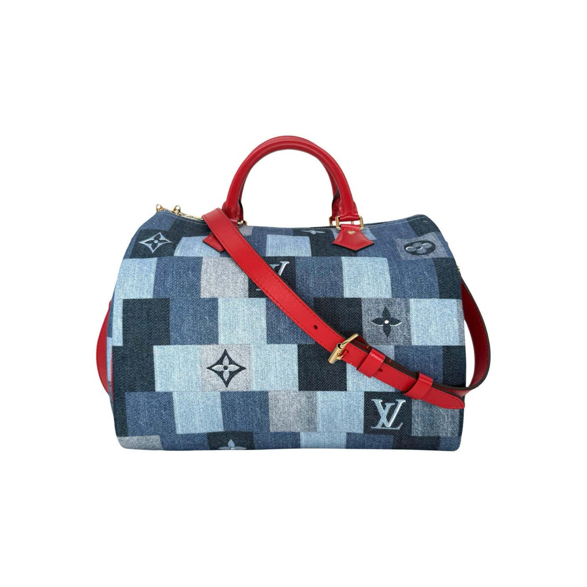 Louis Vuitton Denim Damier Monogram Patchwork Speedy 30