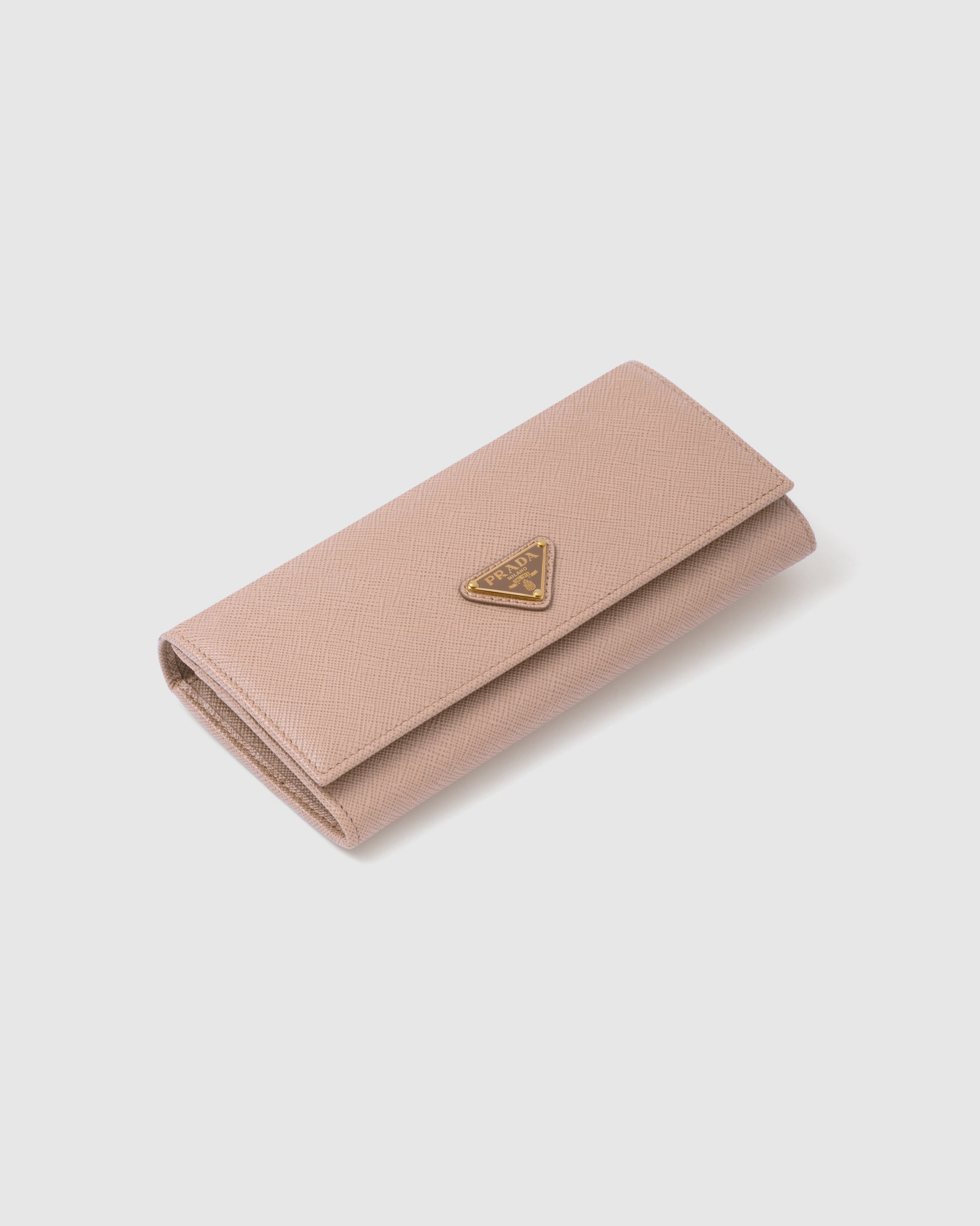 Prada Large Saffiano Leather Wallet in powder pink