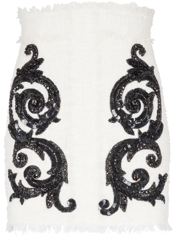 Balmain baroque tweed skirt