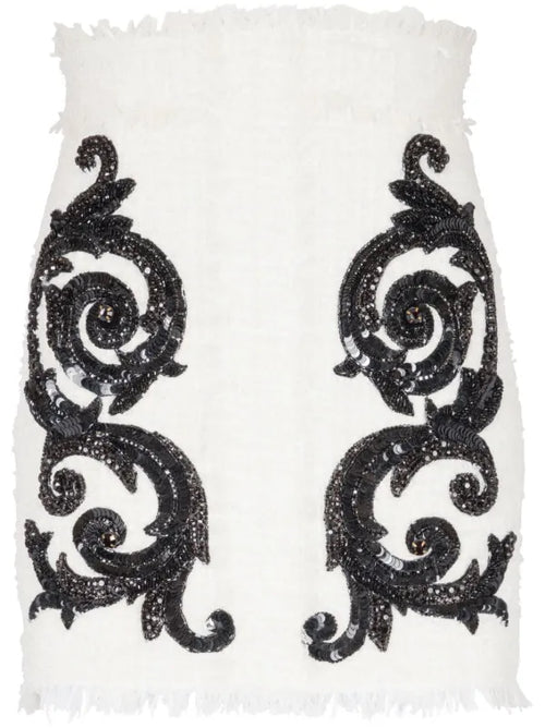 Balmain baroque tweed skirt