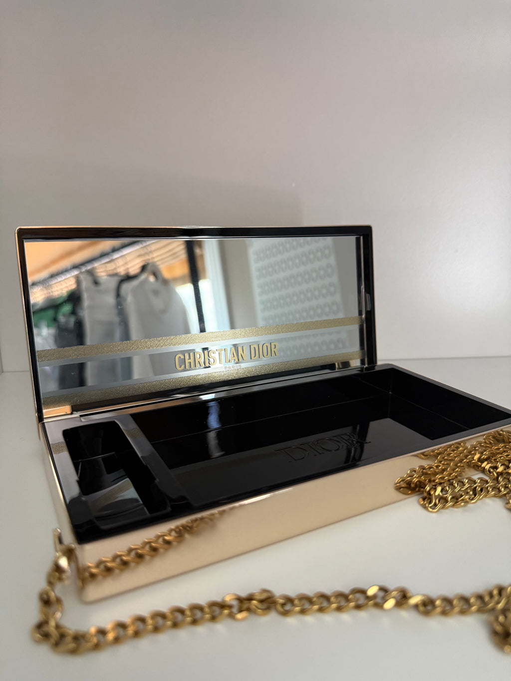 CD limited edition clutch makeup case with mirror