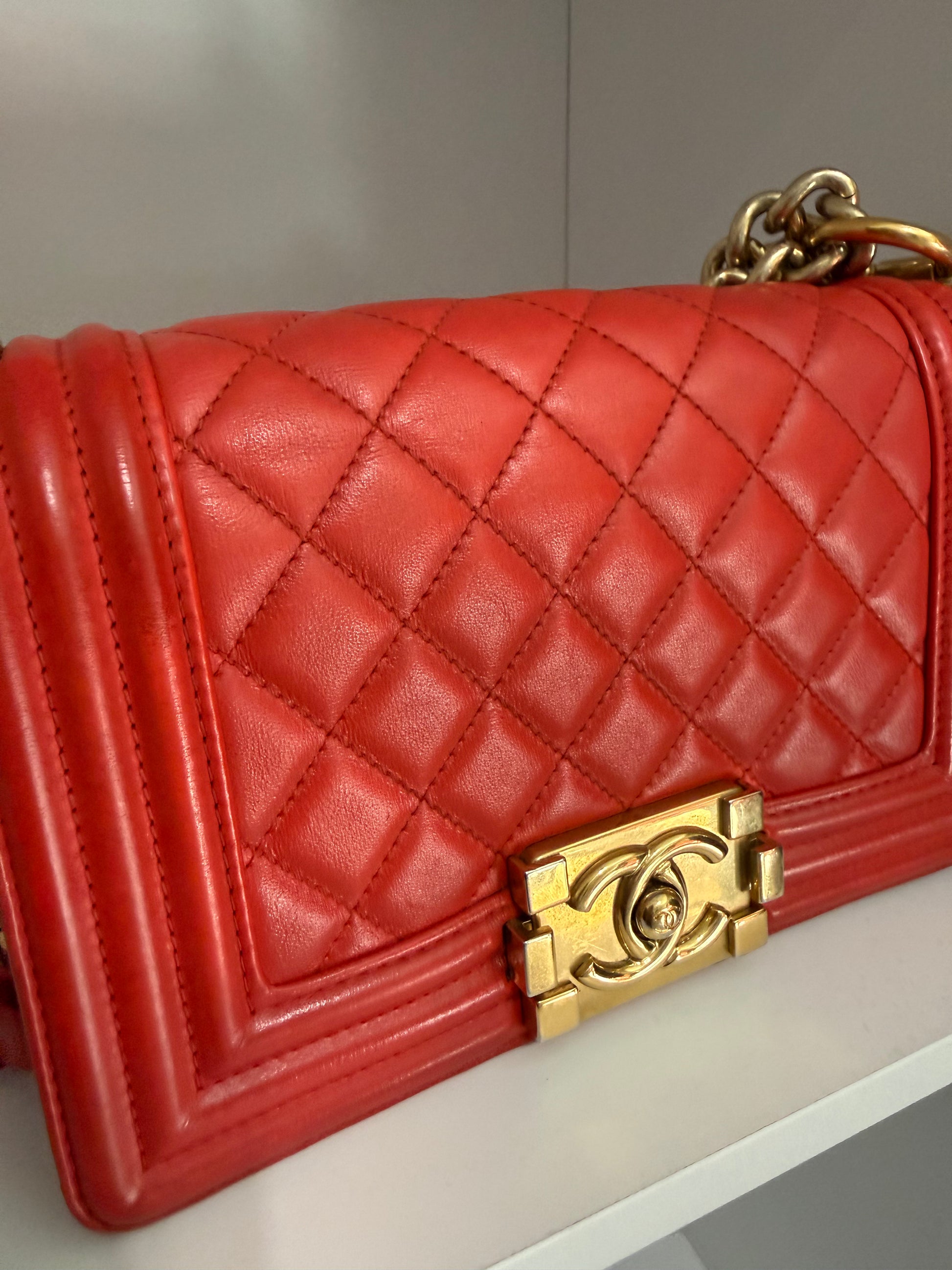 Chanel small boy with gold hardware
