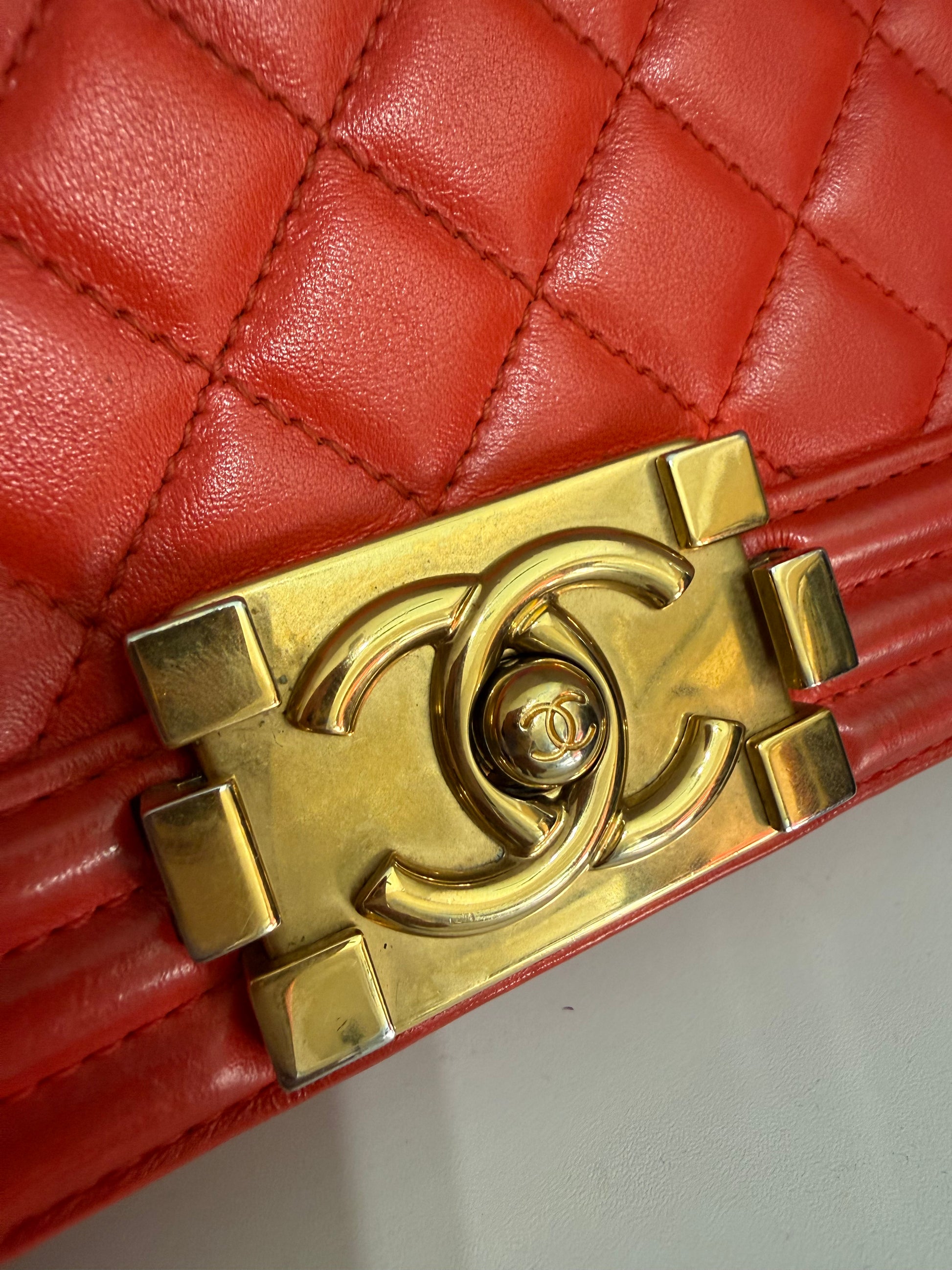 Chanel small boy with gold hardware