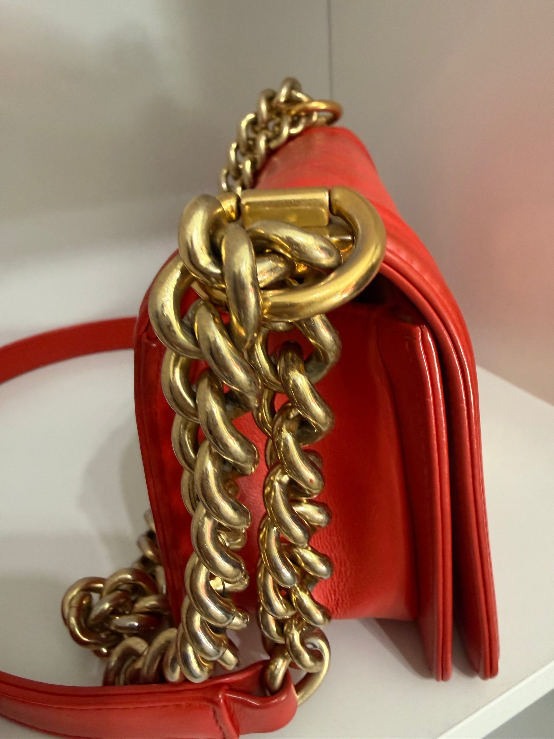 Chanel small boy with gold hardware