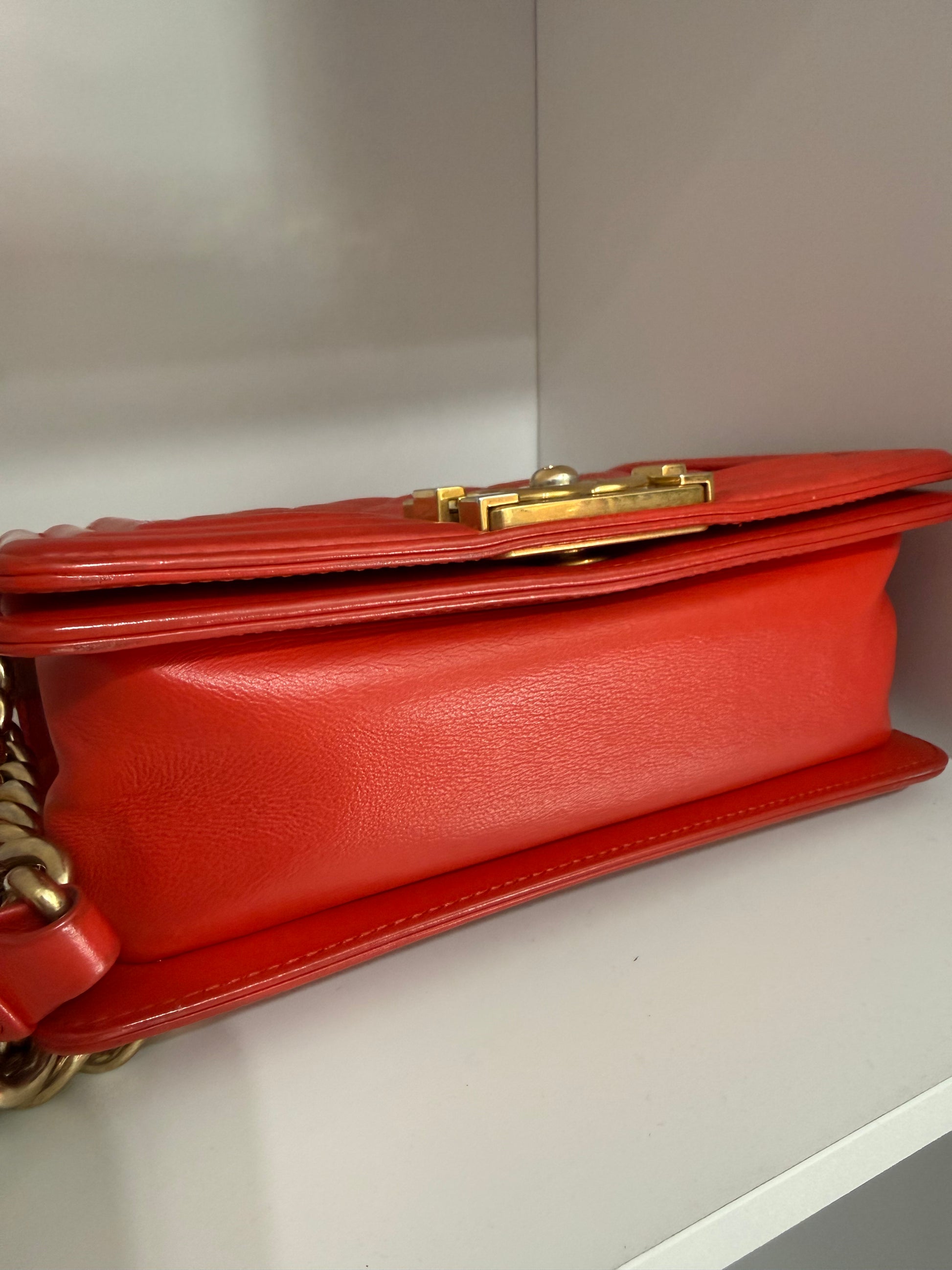 Chanel small boy with gold hardware
