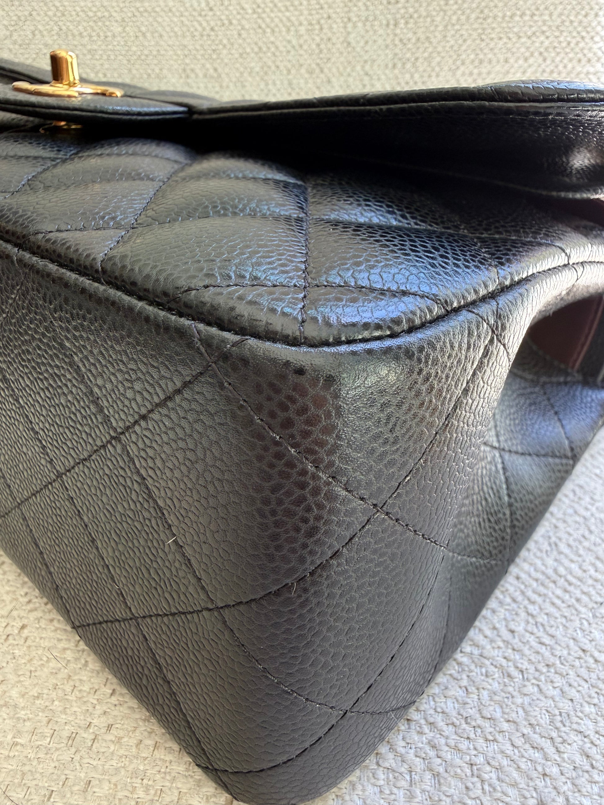 Chanel Classic Caviar Double Flap Jumbo