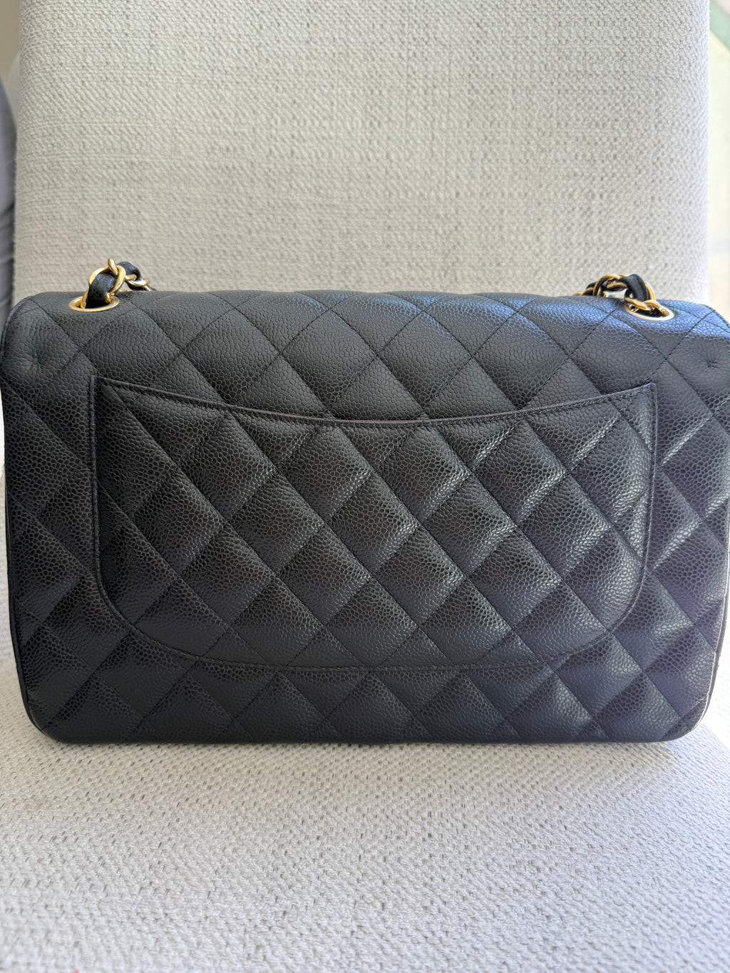 Chanel Classic Caviar Double Flap Jumbo