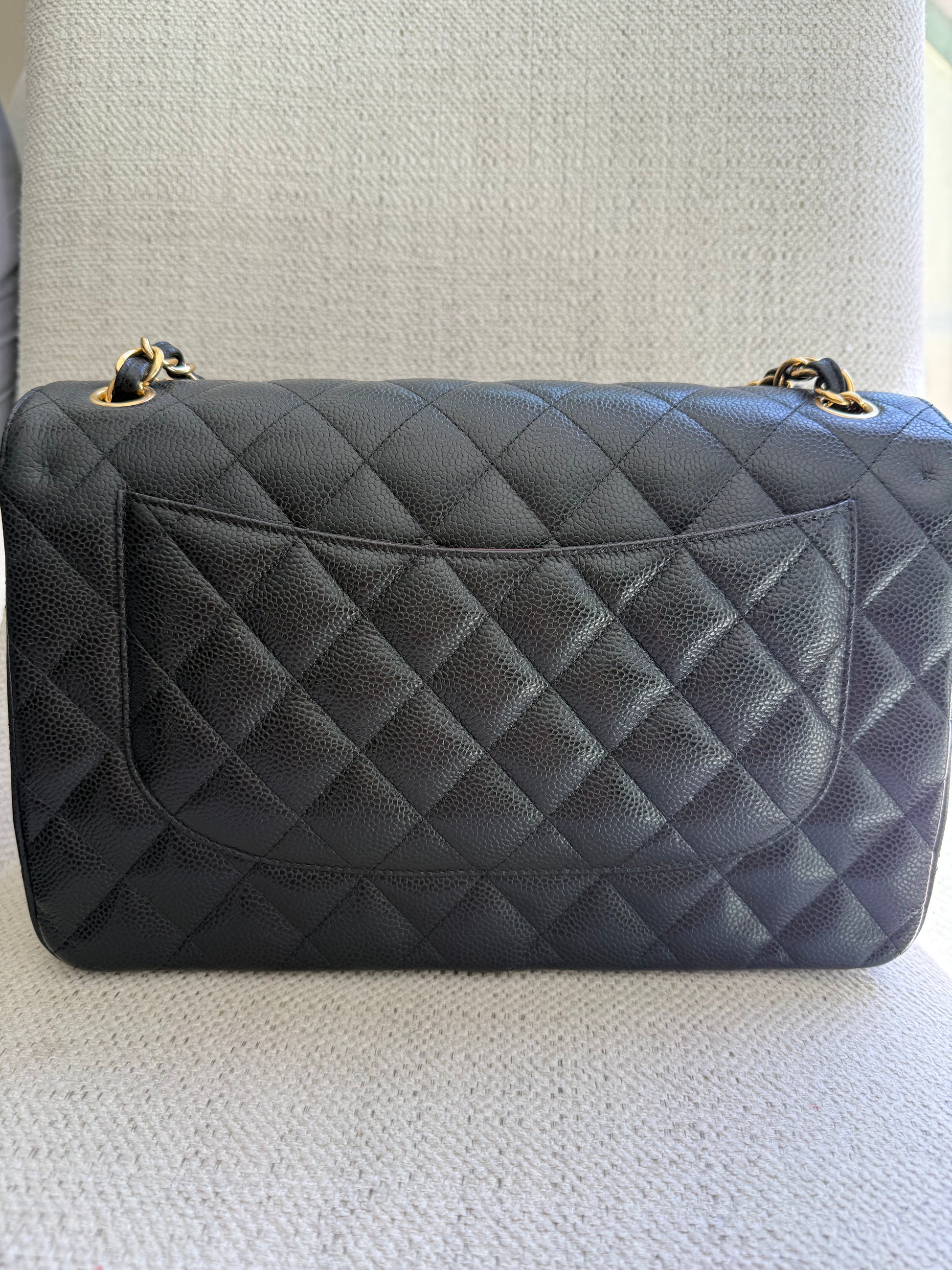 Chanel Classic Caviar Double Flap Jumbo