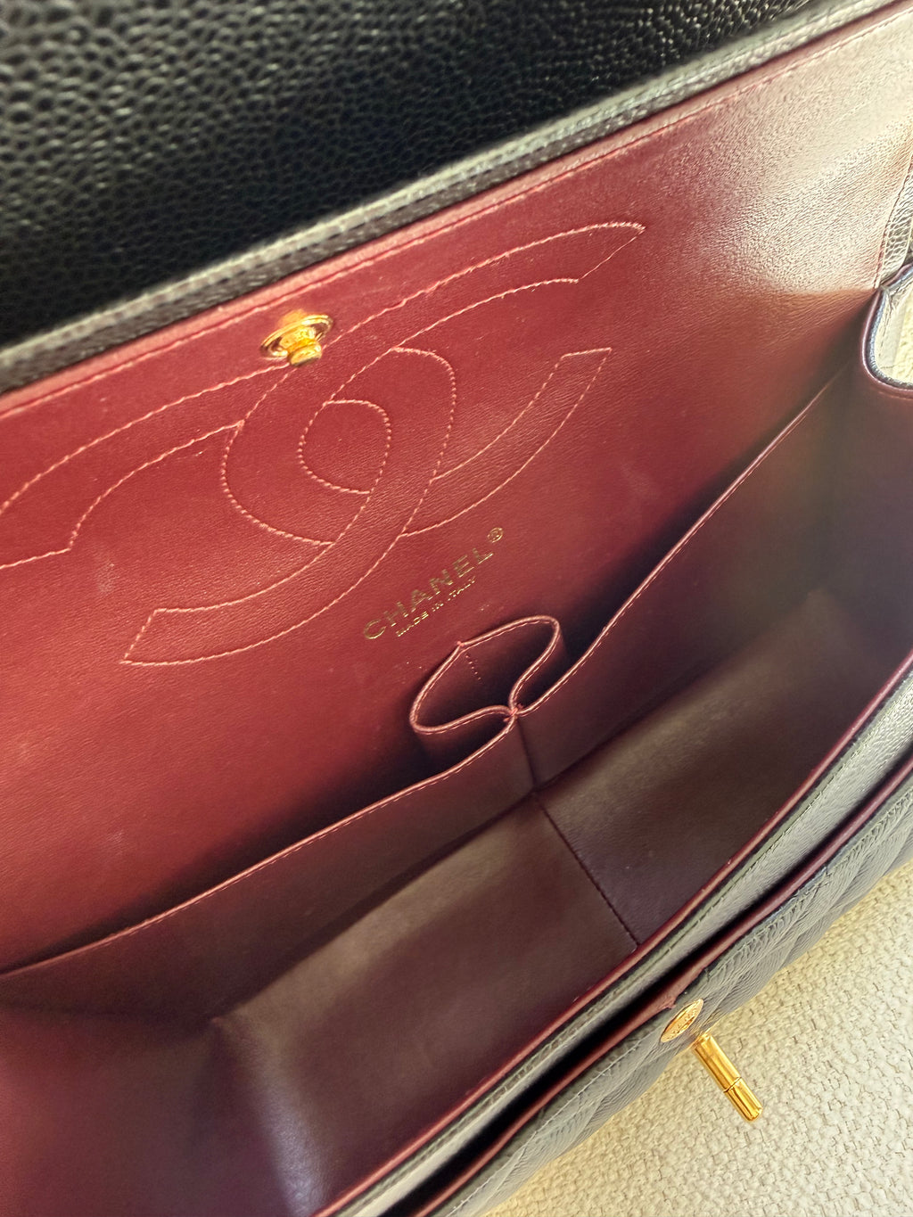 Chanel Classic Caviar Double Flap Jumbo