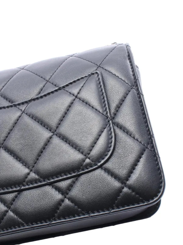 Chanel Quilted Calfskin Onyx Pearl Mini Flap Bag