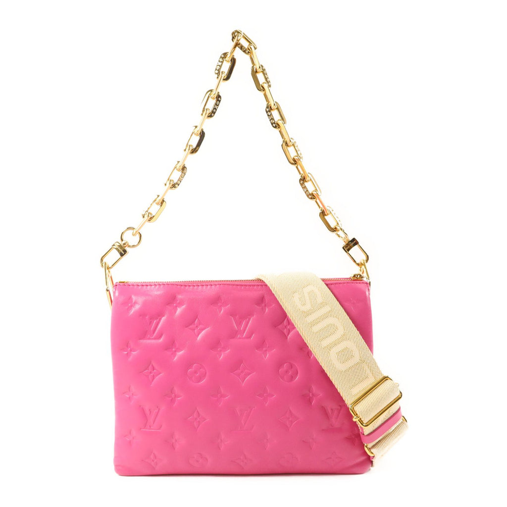 Louis Vuitton Lambskin Embossed Monogram Coussin PM Rose Miami