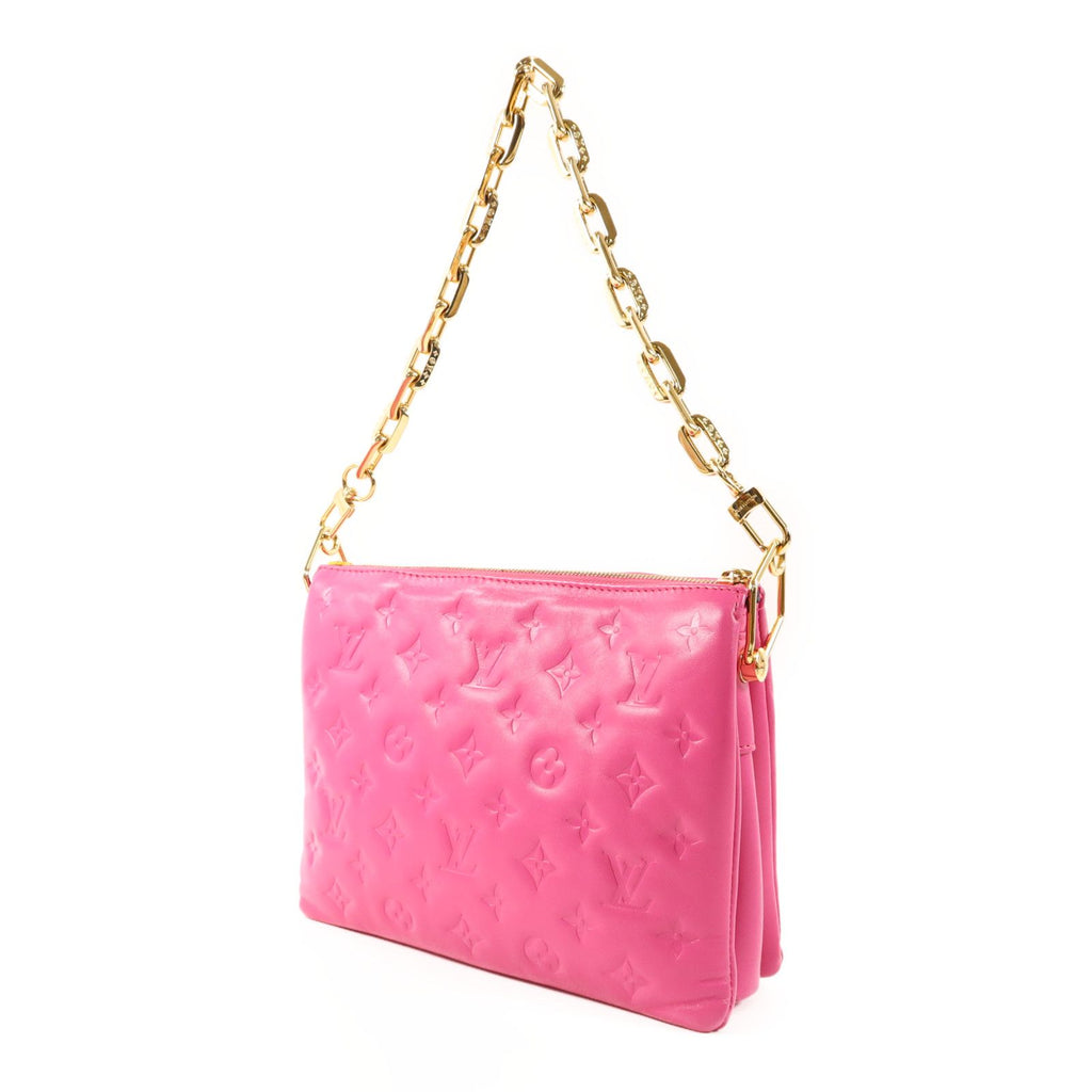 Louis Vuitton Lambskin Embossed Monogram Coussin PM Rose Miami