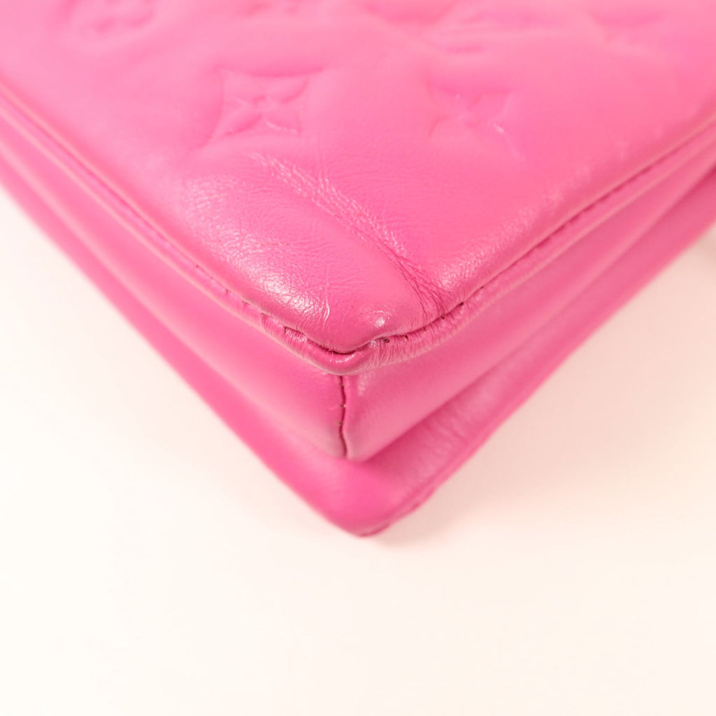 Louis Vuitton Lambskin Embossed Monogram Coussin PM Rose Miami