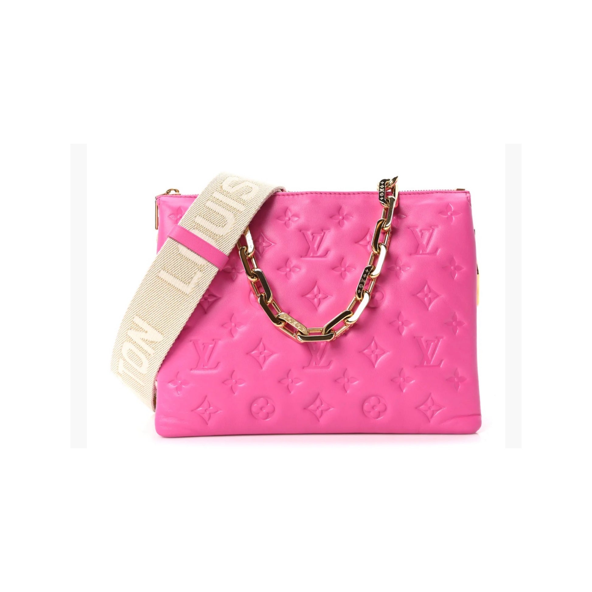 Louis Vuitton Lambskin Embossed Monogram Coussin PM Rose Miami