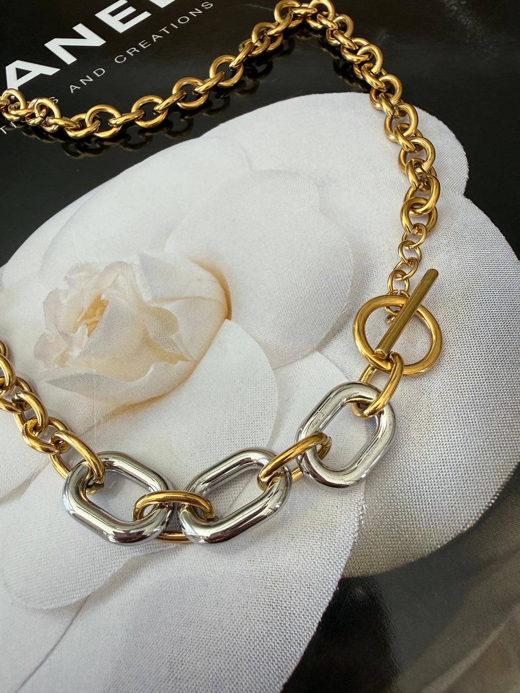 18k gold plated two-tone non-tarnish chain