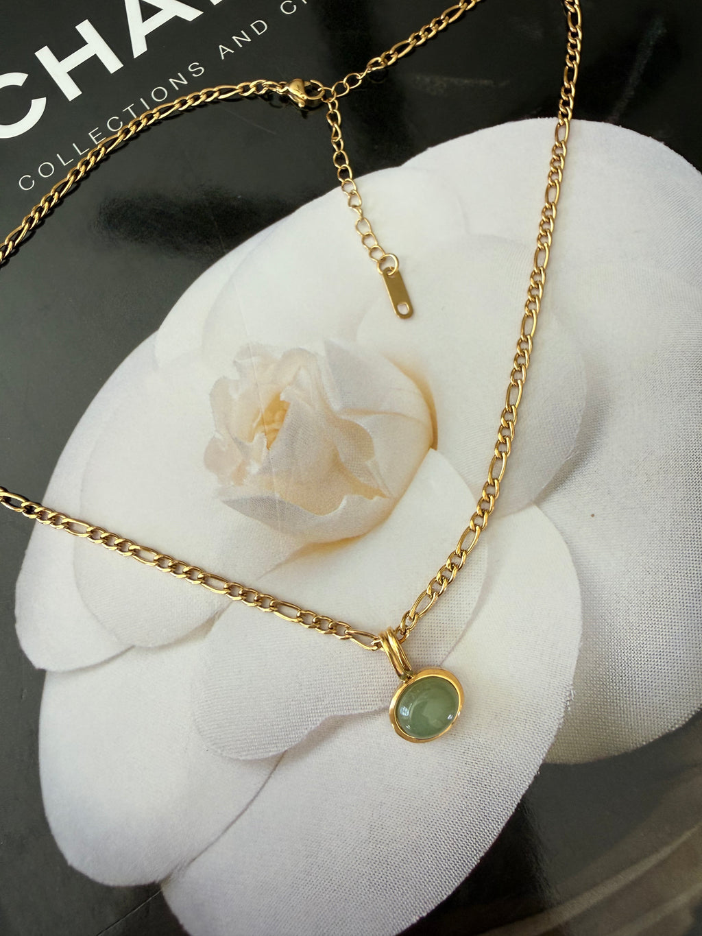 Winslow Non-Tarnish Green Stone Pendant Necklace