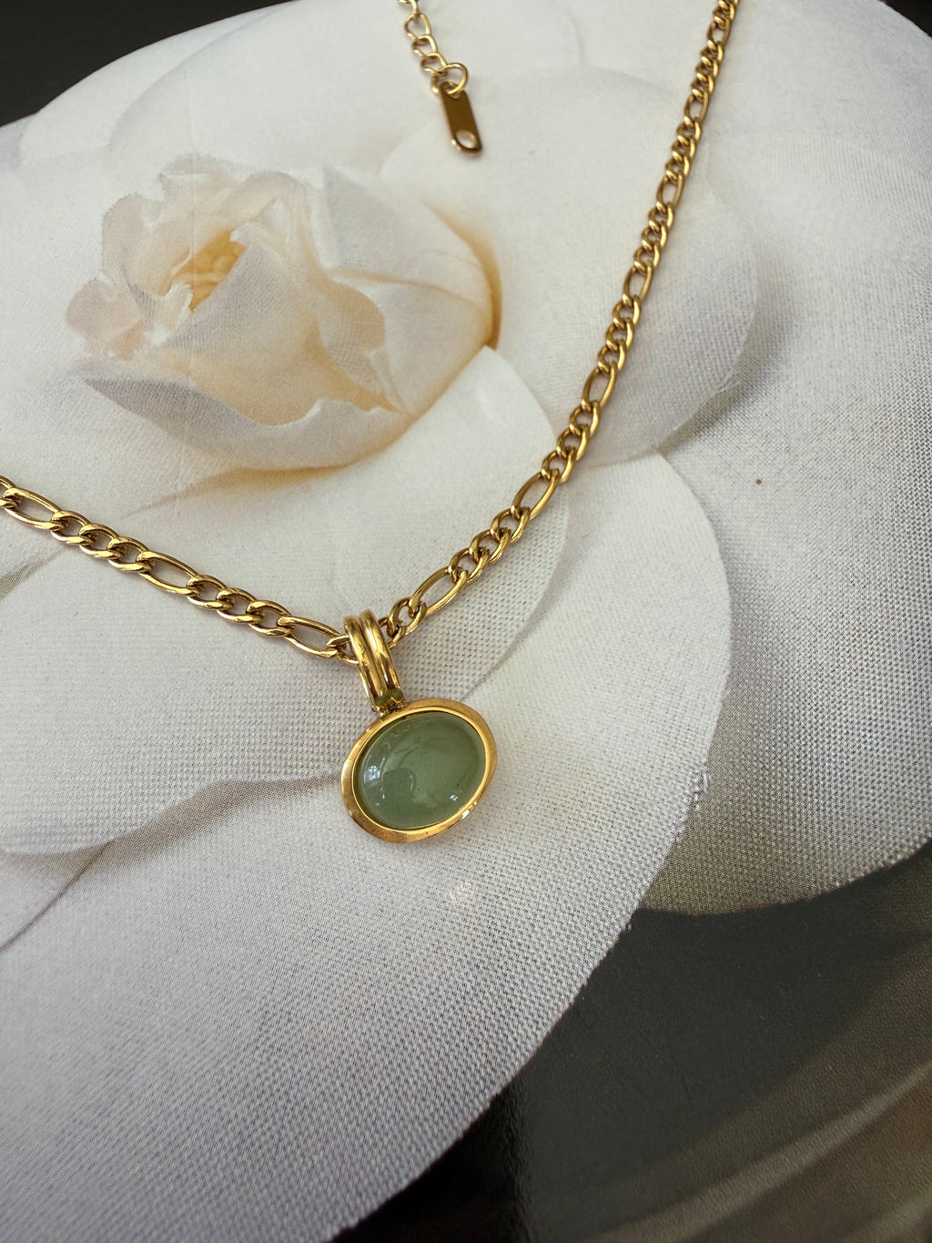 Winslow Non-Tarnish Green Stone Pendant Necklace
