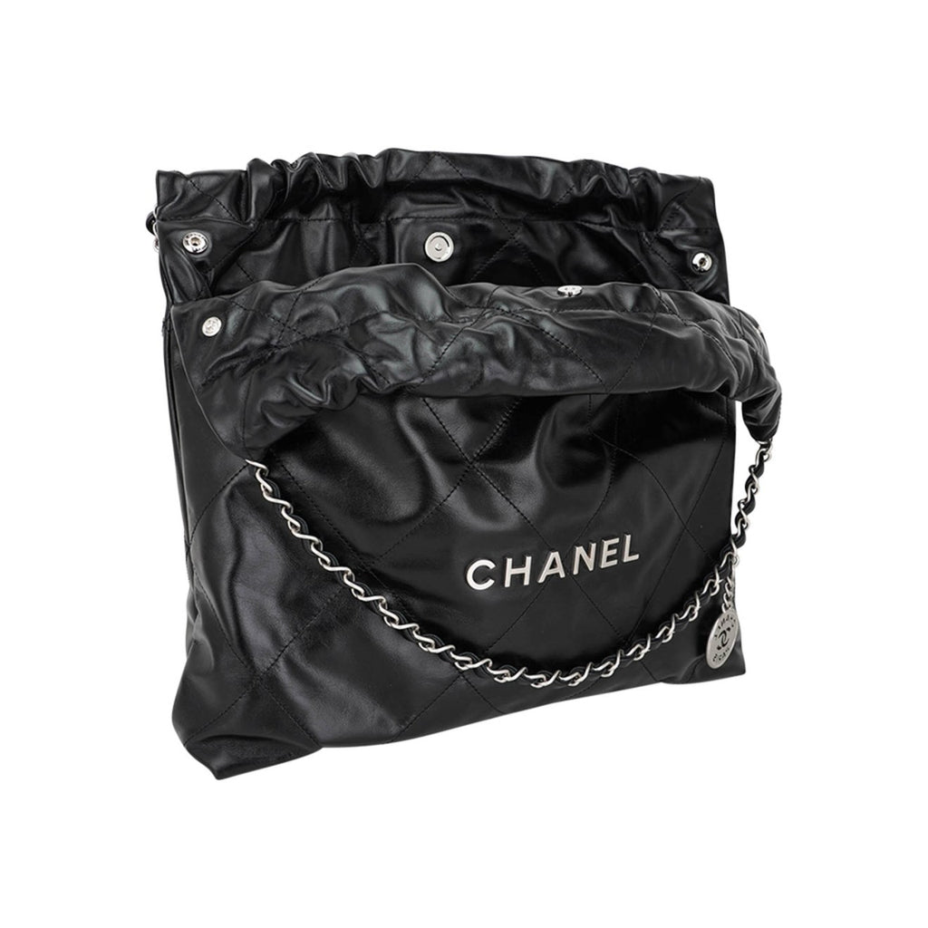 Chanel 22 Quilted Calfskin Bag Diamond stitch with brushed silver hardware - NIDHALHAUS