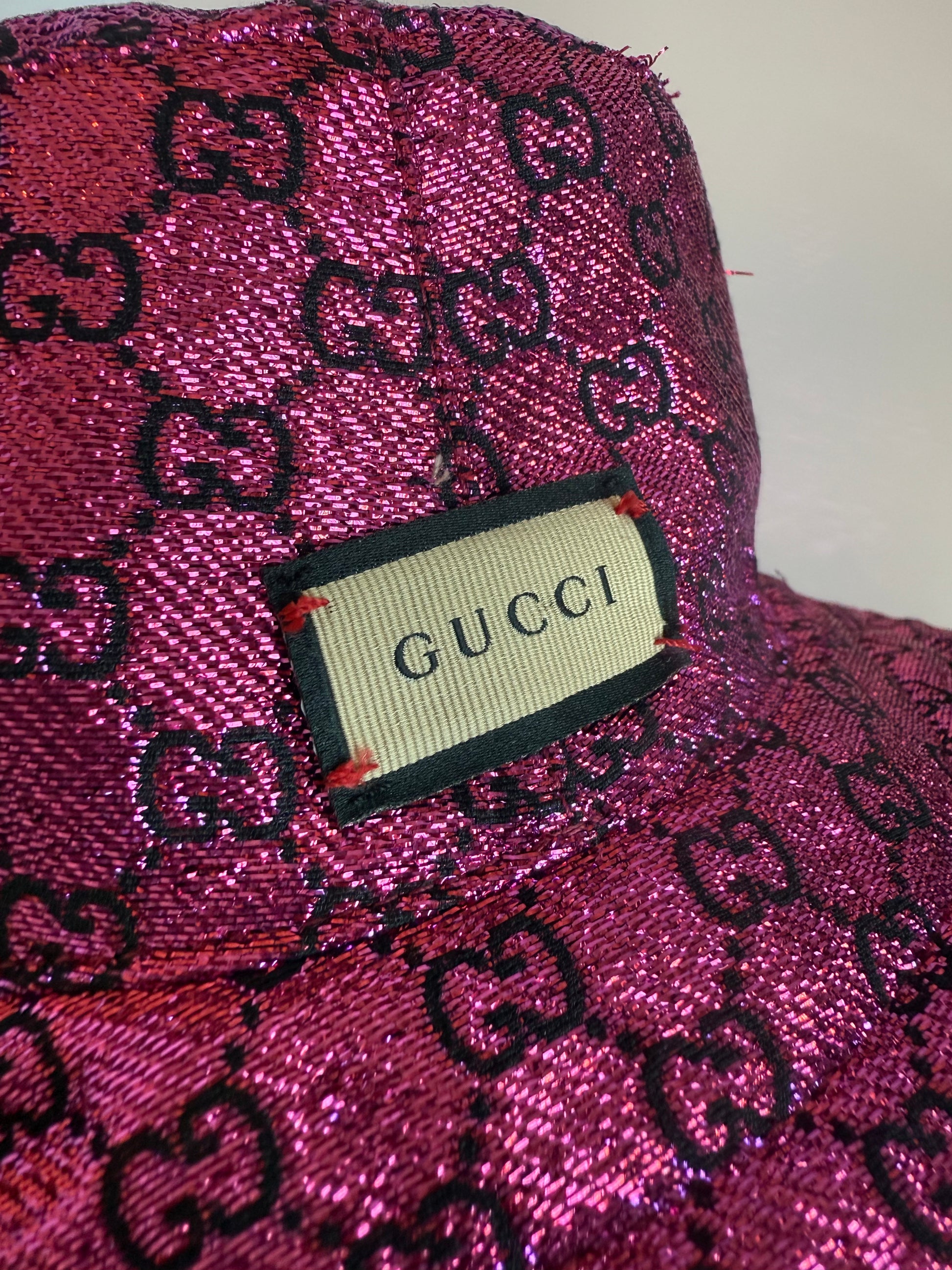 GUCCI GG metallic reversible bucket hat Small
