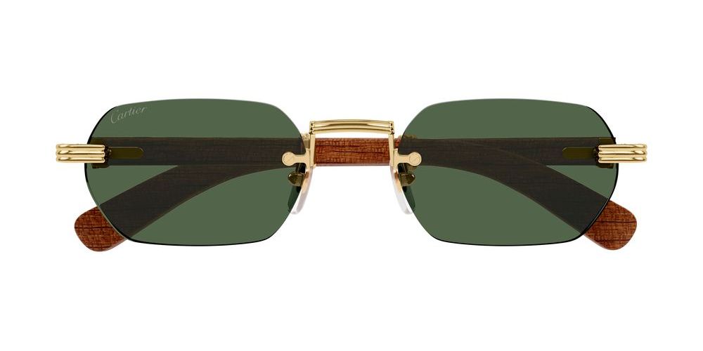 CARTIER CT0362S Premiere de Cartier Sunglasses Wood Gold Frame