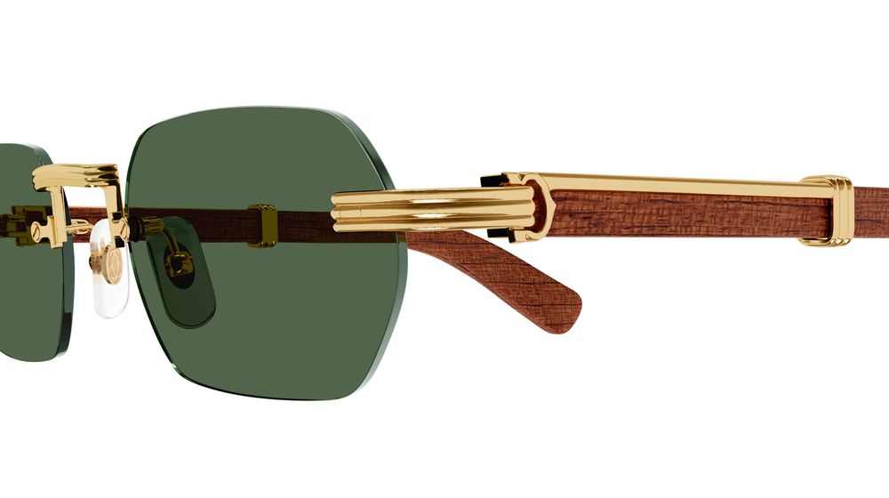 CARTIER CT0362S Premiere de Cartier Sunglasses Wood Gold Frame