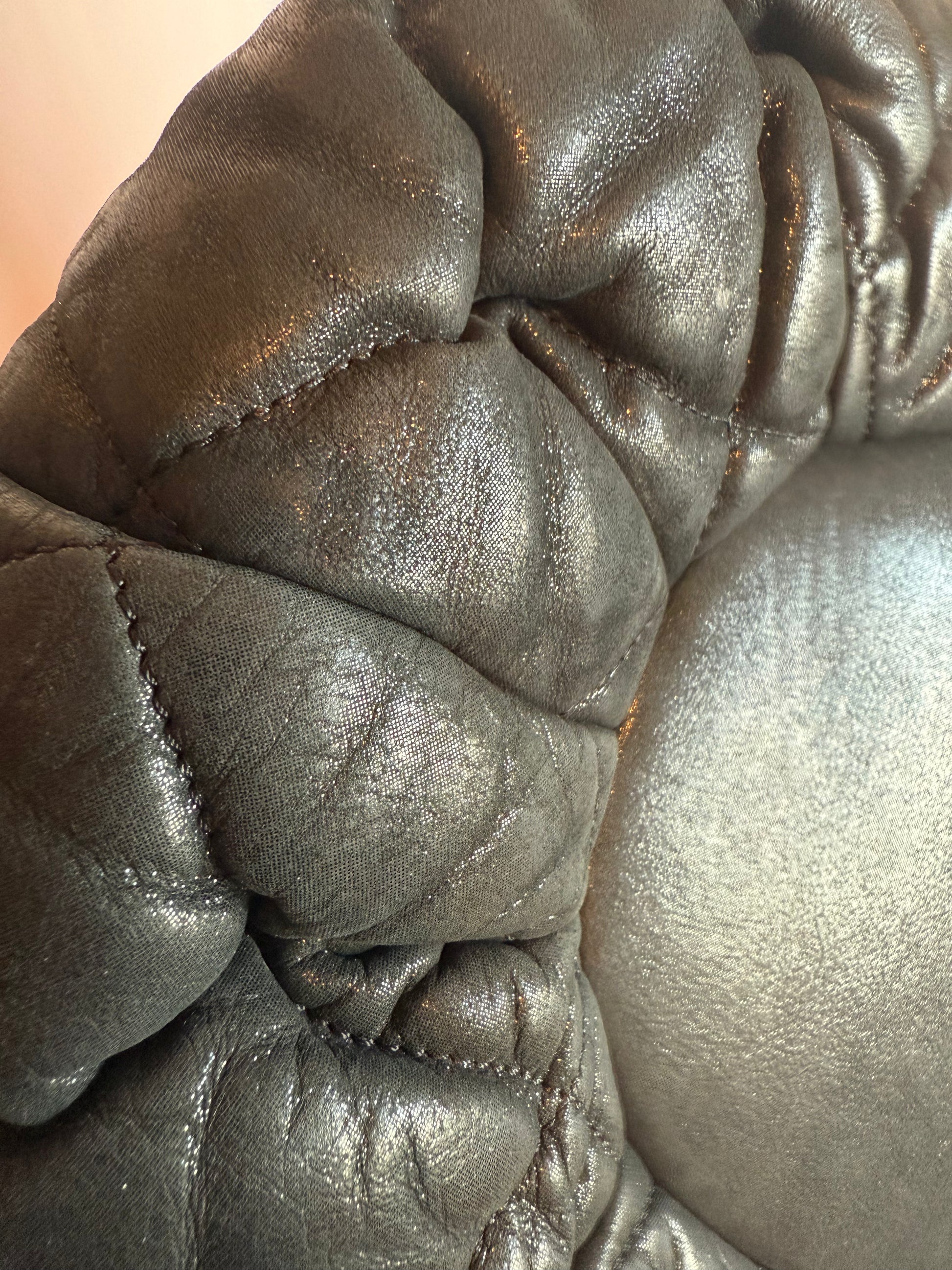 Chanel Iridescent Calfskin Quilted Large In The Mix Tote Black