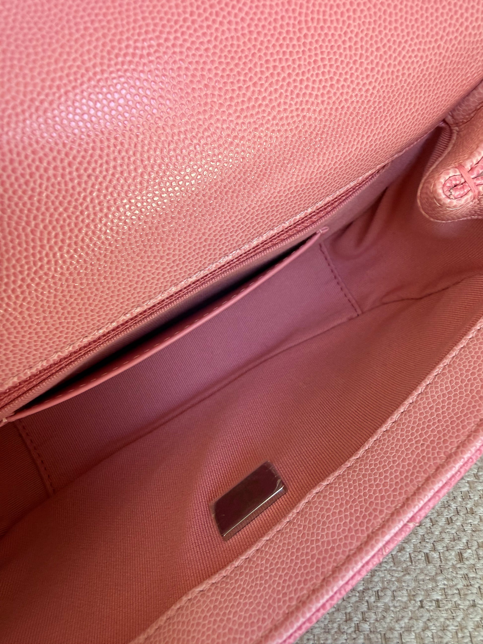 Chanel Mini Flap Bag Pink Ombre Caviar Lacquered Metal Hardware