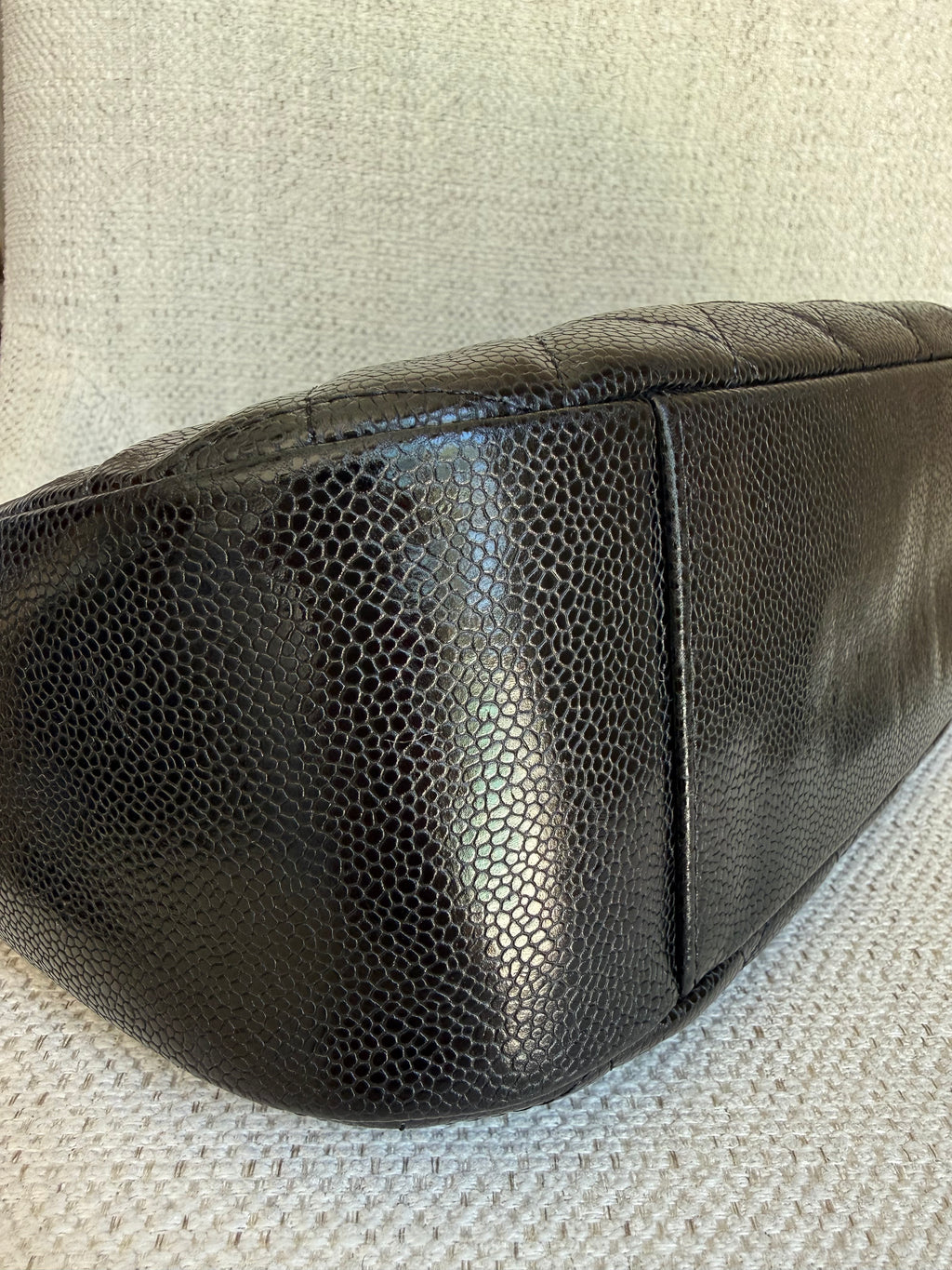 Chanel timeless CC chain shoulder bag quilted caviar