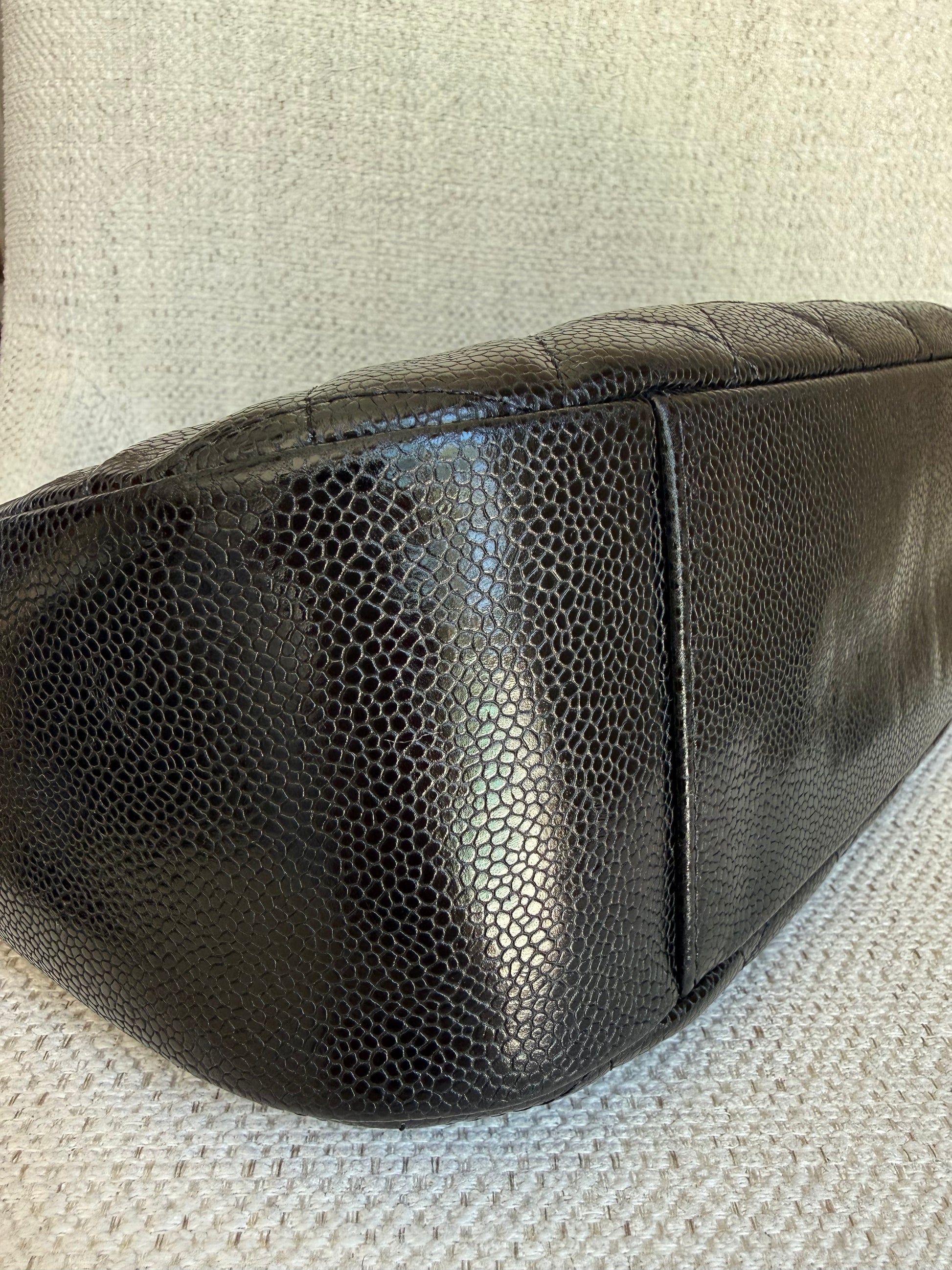 Chanel timeless CC chain shoulder bag quilted caviar