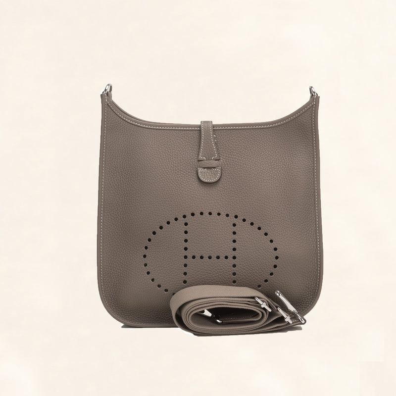 Hermes Evelyn III PM Etoupe Clemence with palladium hardware
