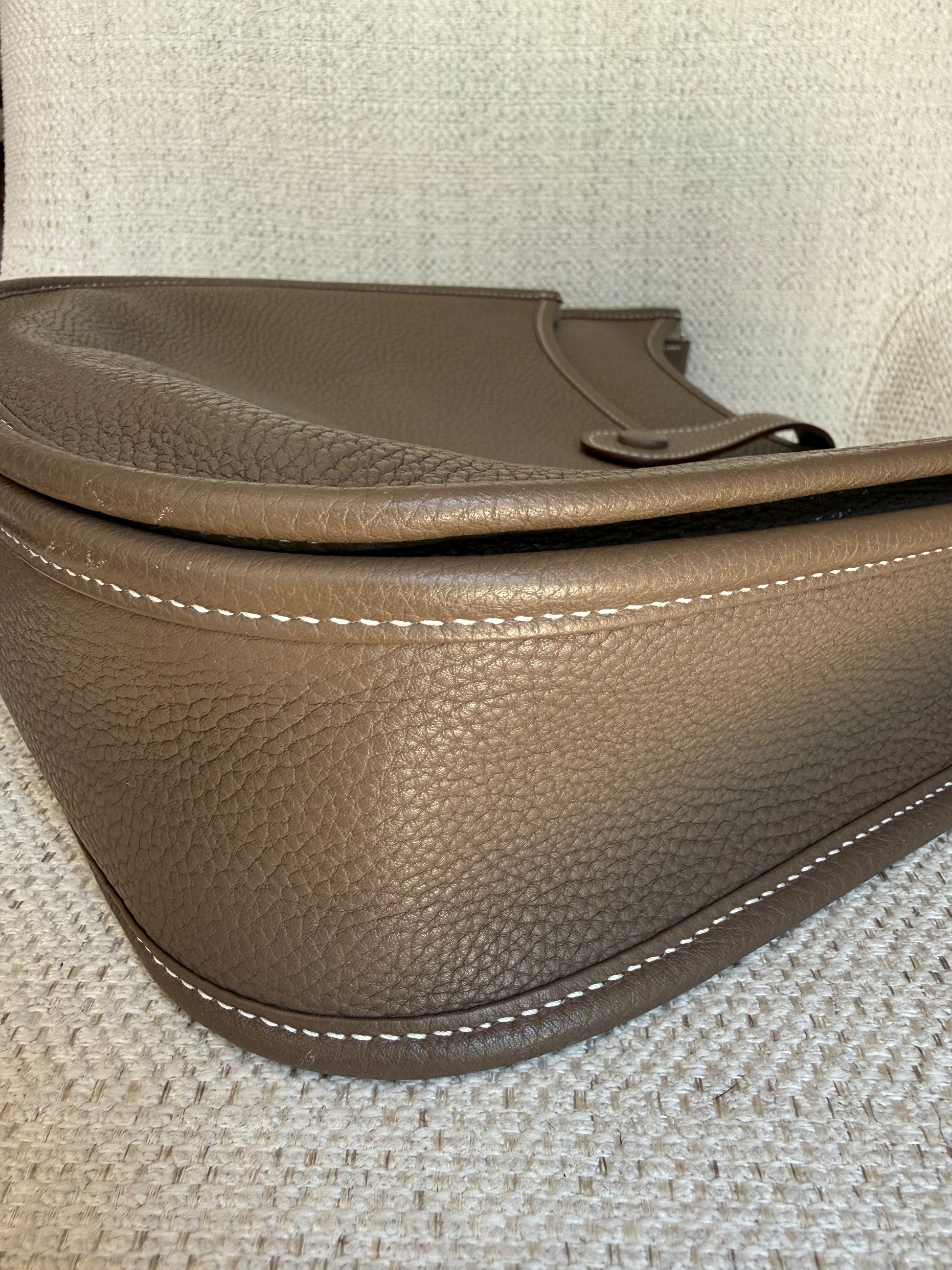 Hermes Evelyn III PM Etoupe Clemence with palladium hardware