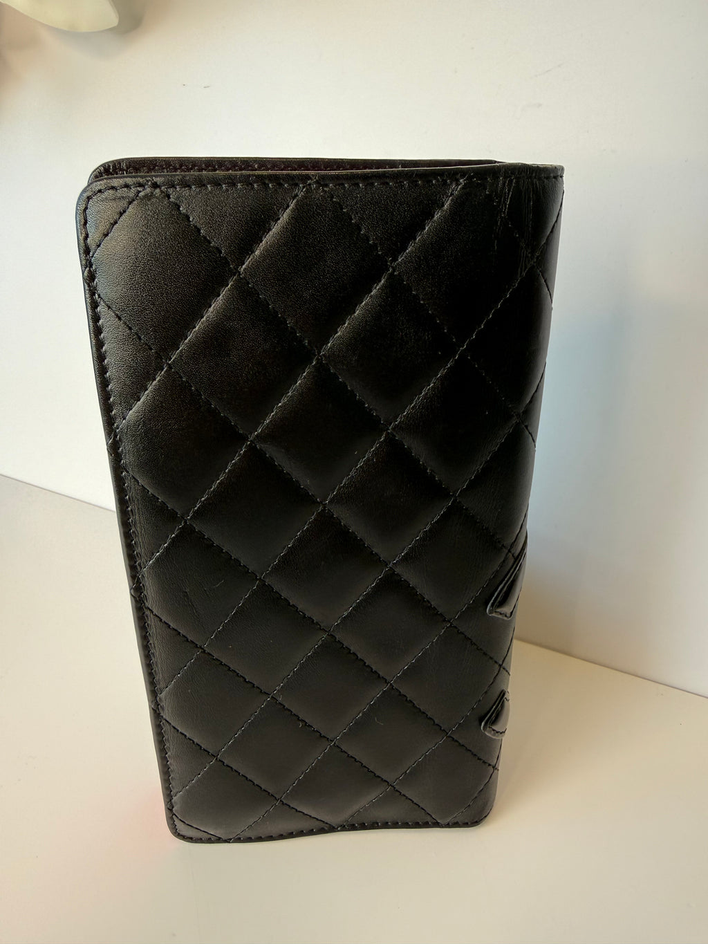 Chanel black quilted leather CC Cambon wallet