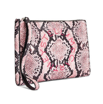 Stella McCartney Python embossed faux leather wristlet