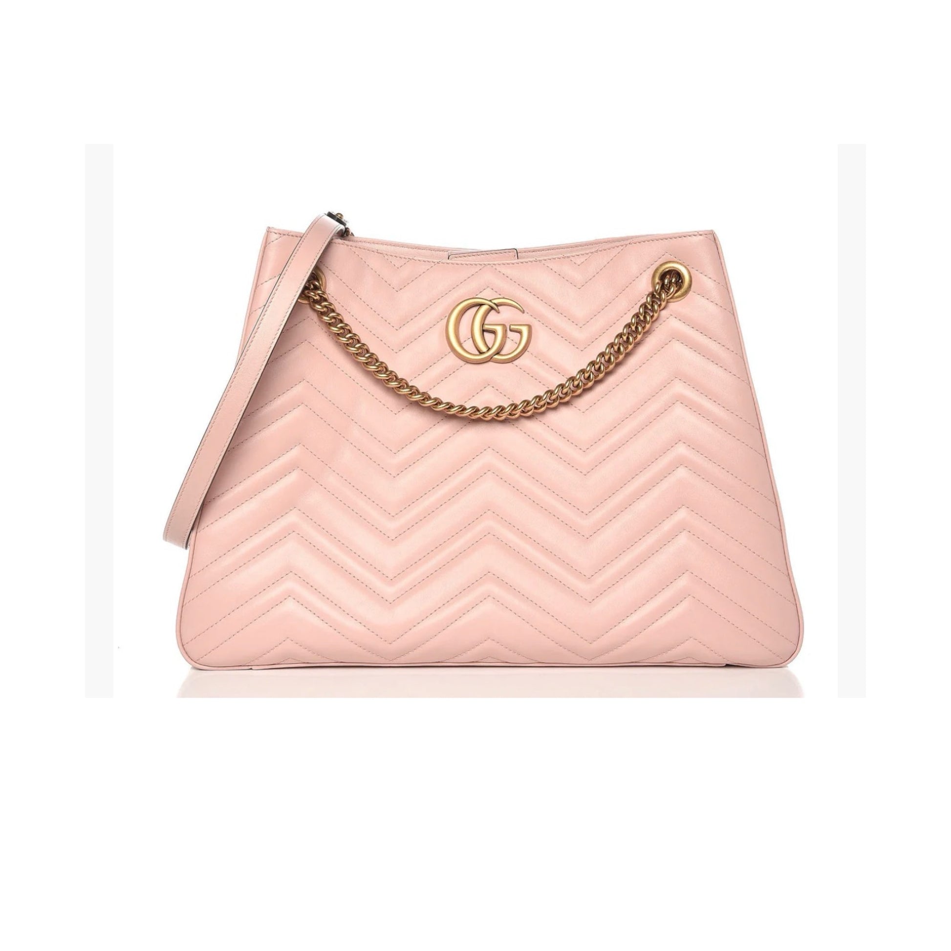 Calfskin Matelasse Medium GG Marmont Shoulder Tote Bag Perfect Pink