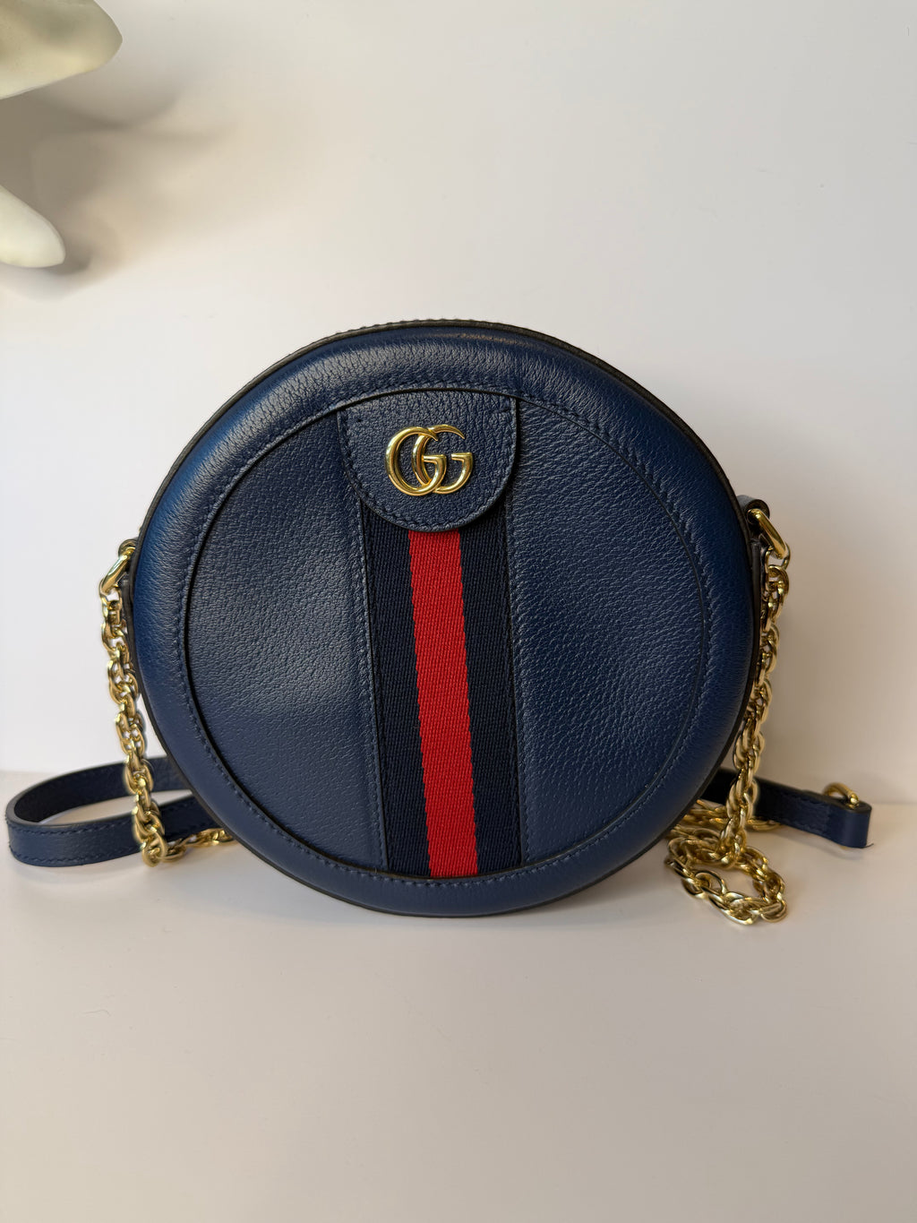Gucci Ophidia blue round crossbody
