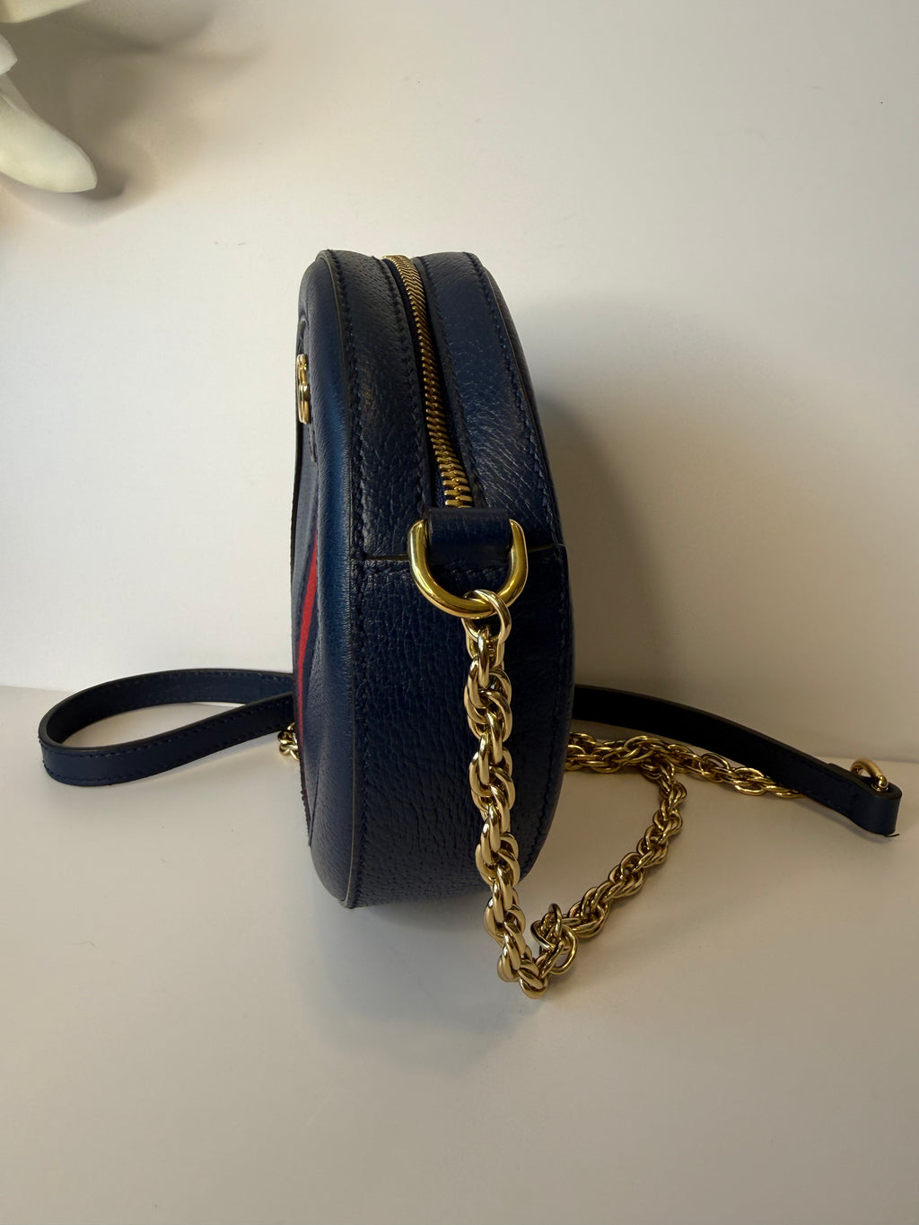Gucci Ophidia blue round crossbody