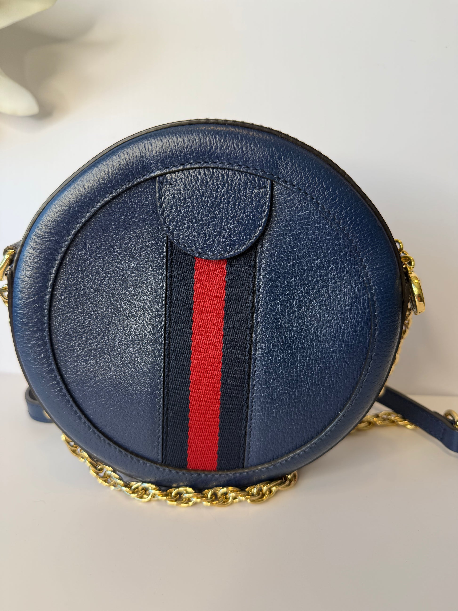 Gucci Ophidia blue round crossbody