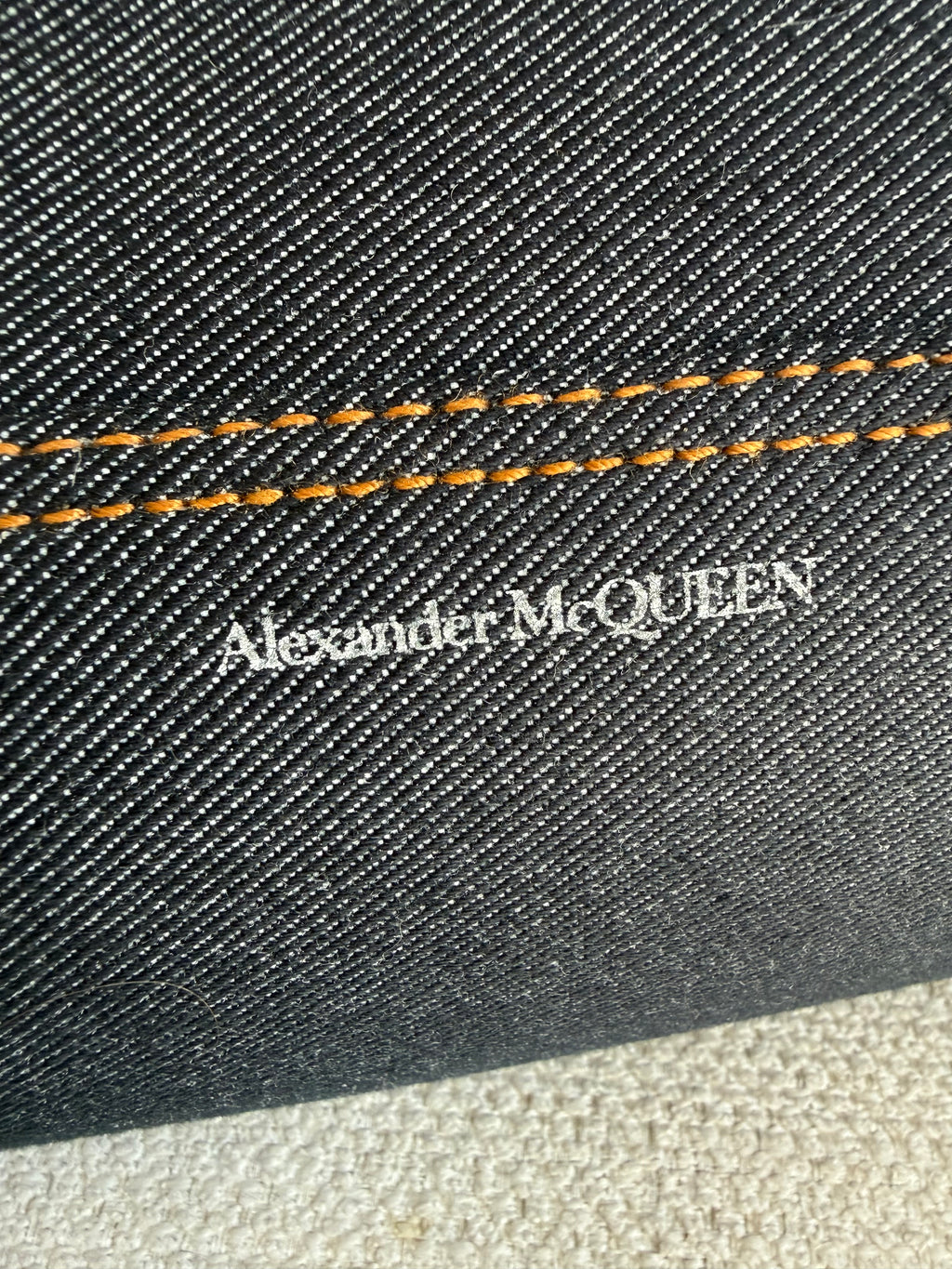 Alexander McQueen the jeweled hobo denim