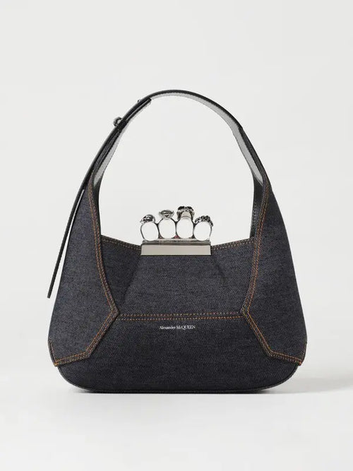 Alexander McQueen the jeweled hobo denim