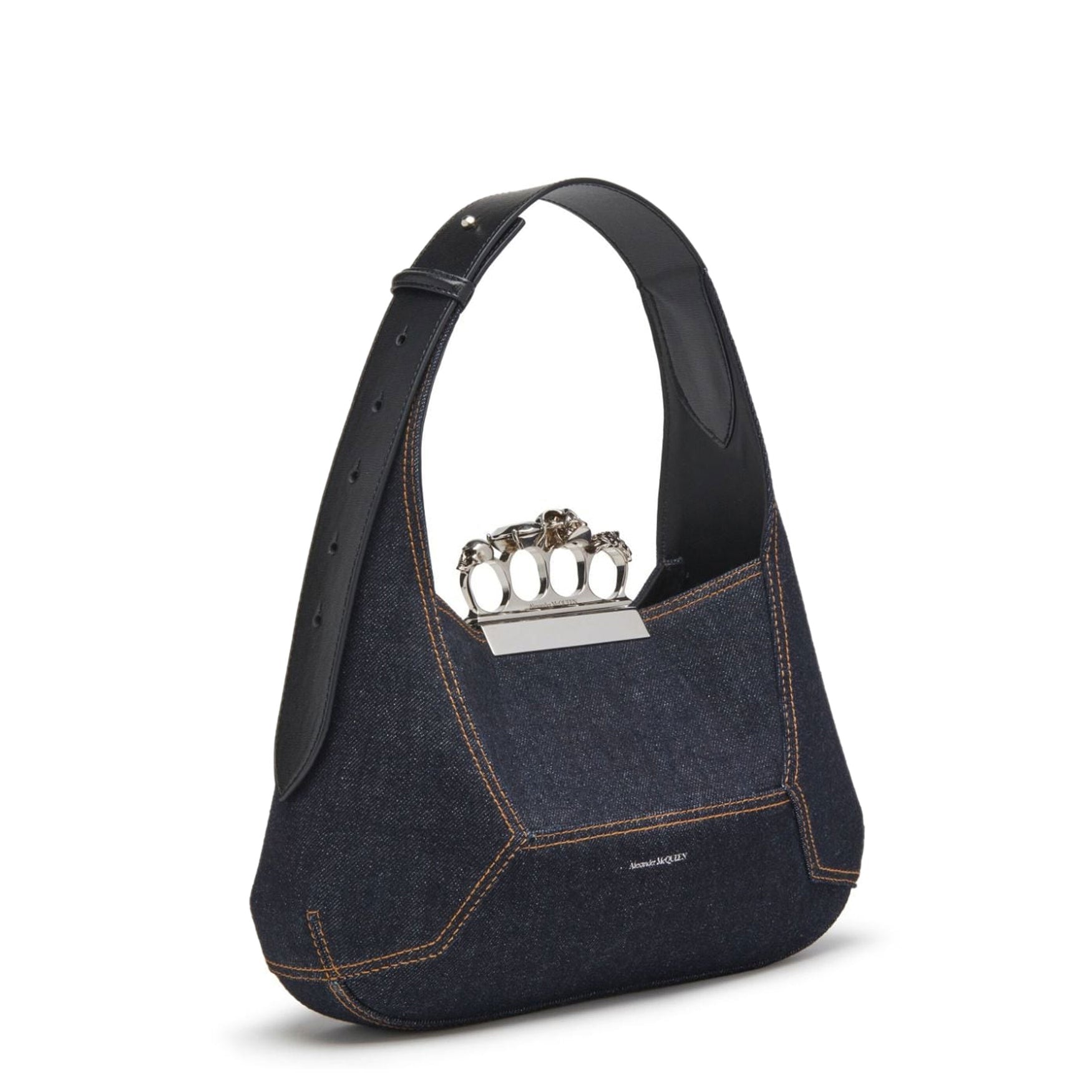 Alexander McQueen the jeweled hobo denim