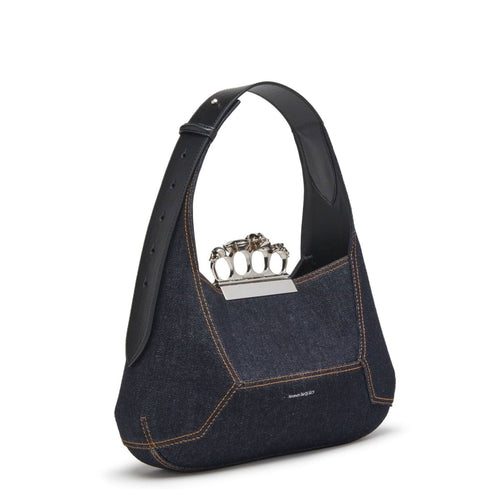 Alexander McQueen the jeweled hobo denim