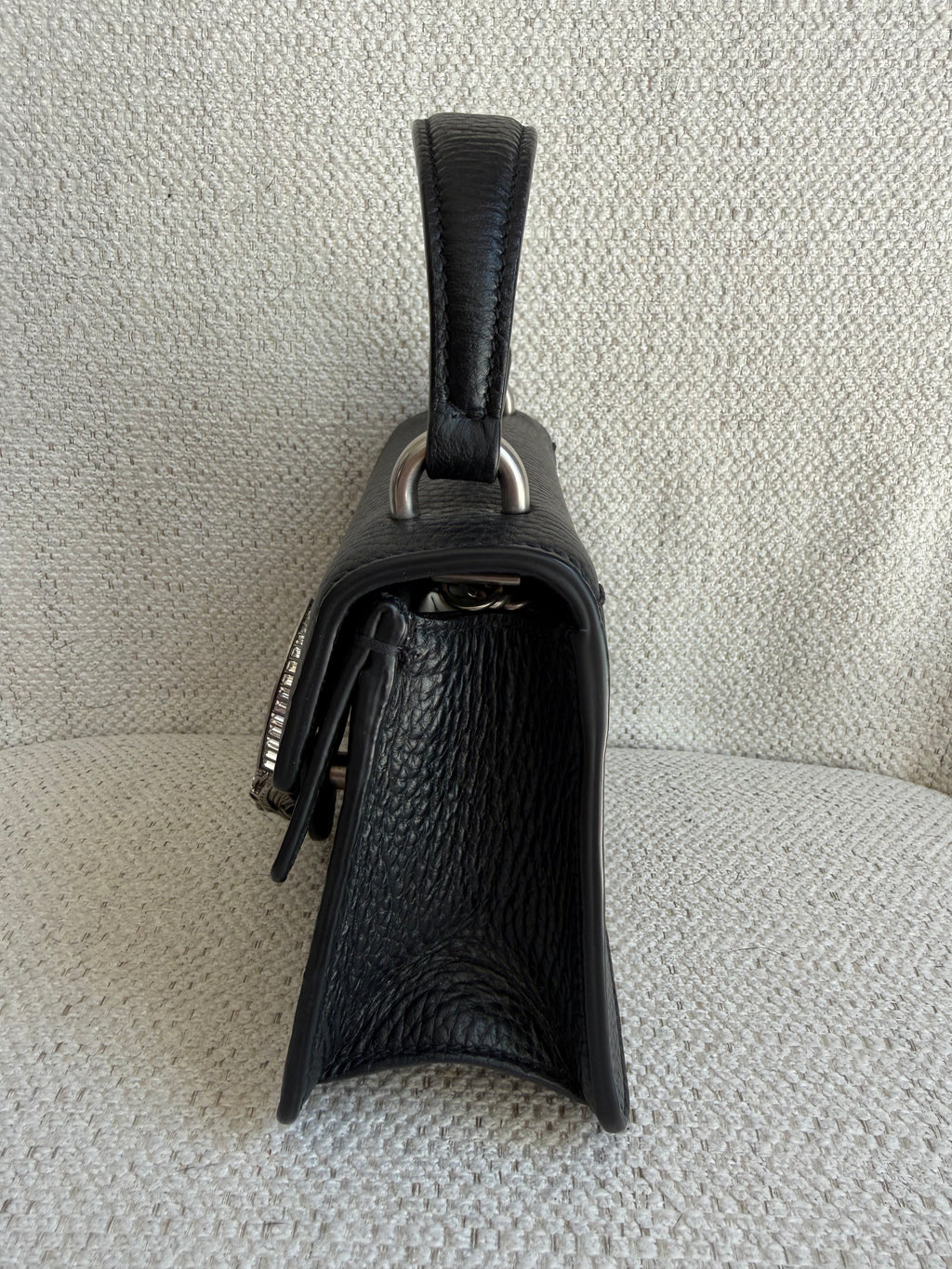 Gucci Calfskin Crystal Mini Dionysus Top Handle Bag Black Crystal crossbody