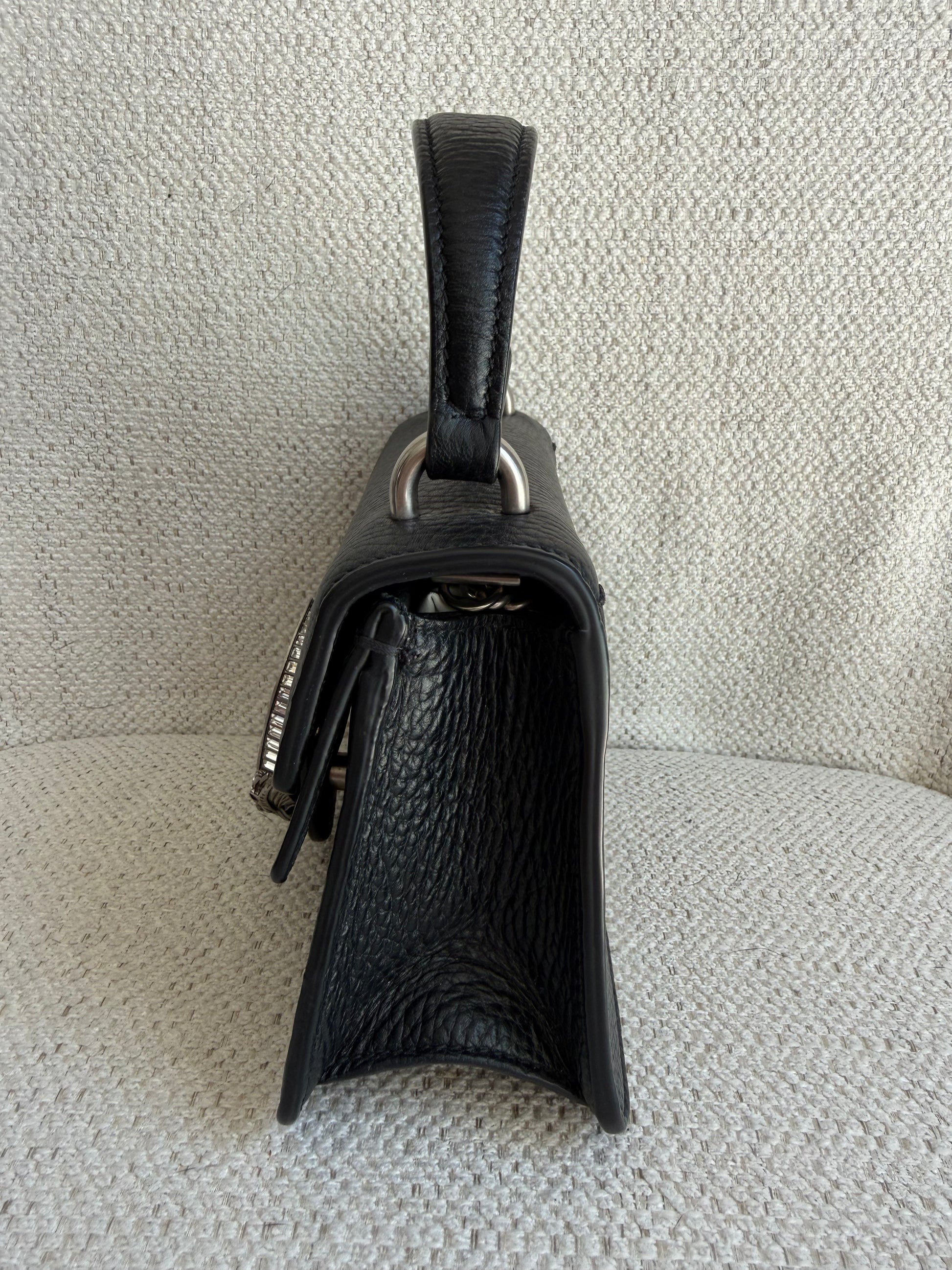 Gucci Calfskin Crystal Mini Dionysus Top Handle Bag Black Crystal crossbody