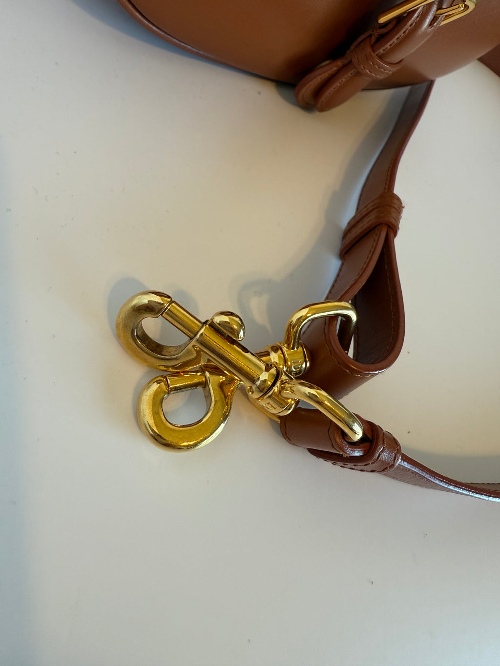 Christian Dior Medium Bobby Flap bag in dark tan calfskin leather