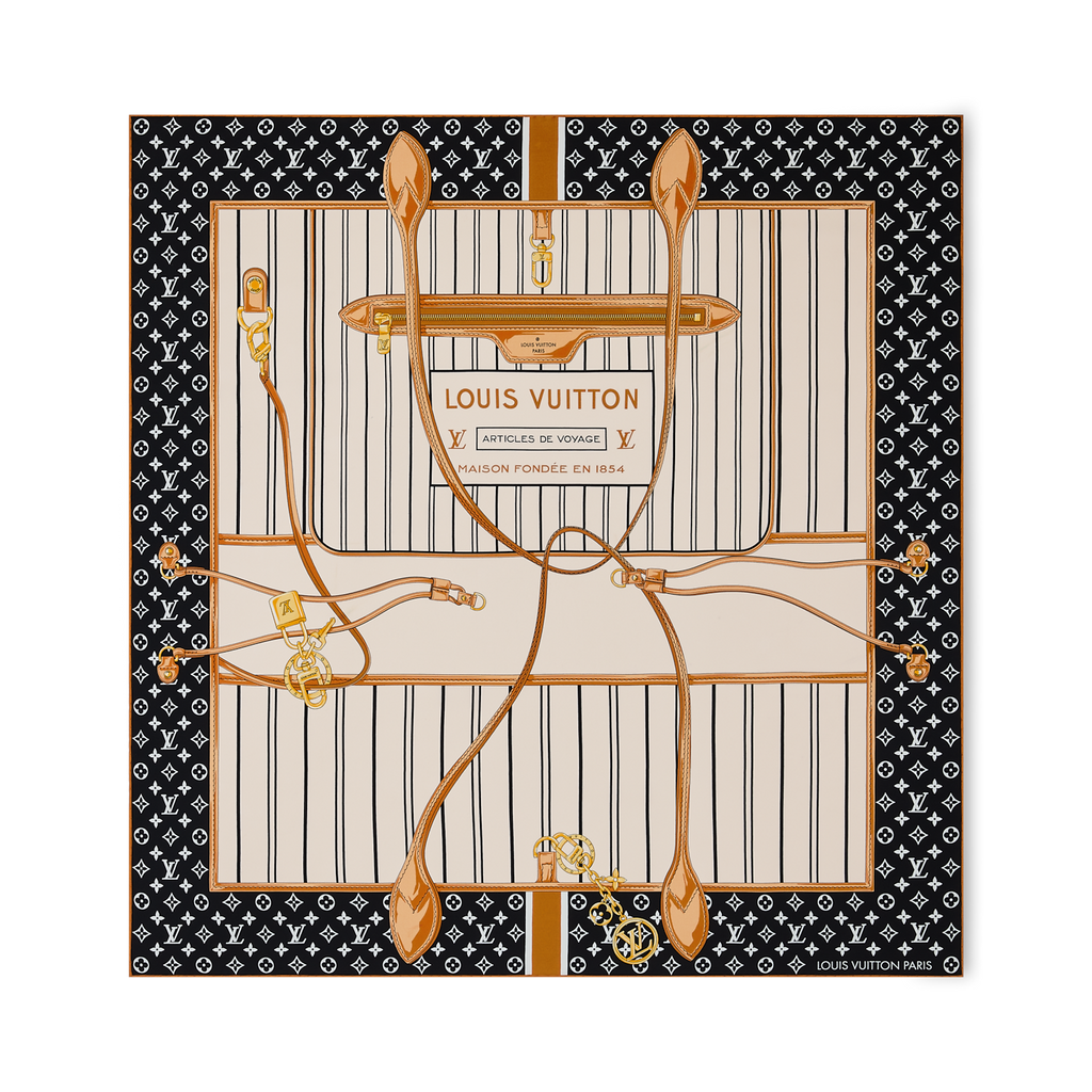 Louis Vuitton Monogram Confidential Square scarf in black and white silk