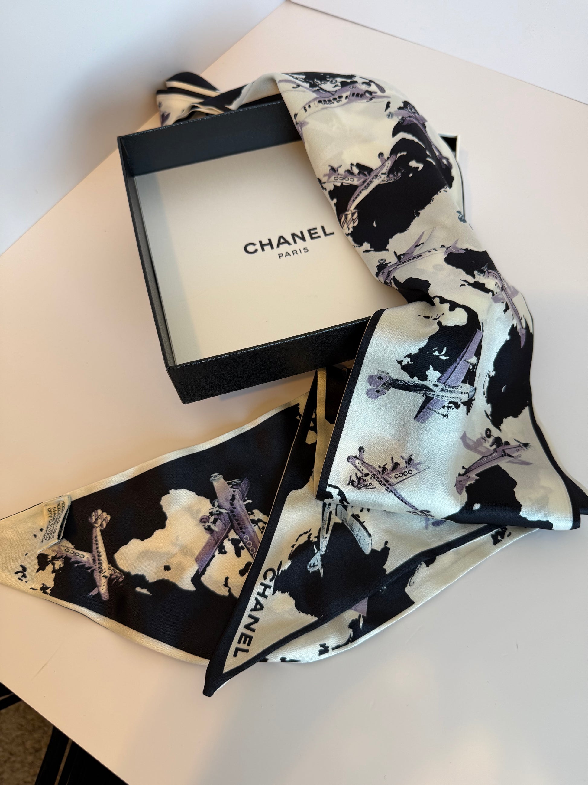 Chanel silk twill scarf from the 2024/25 Métiers d'art collection.