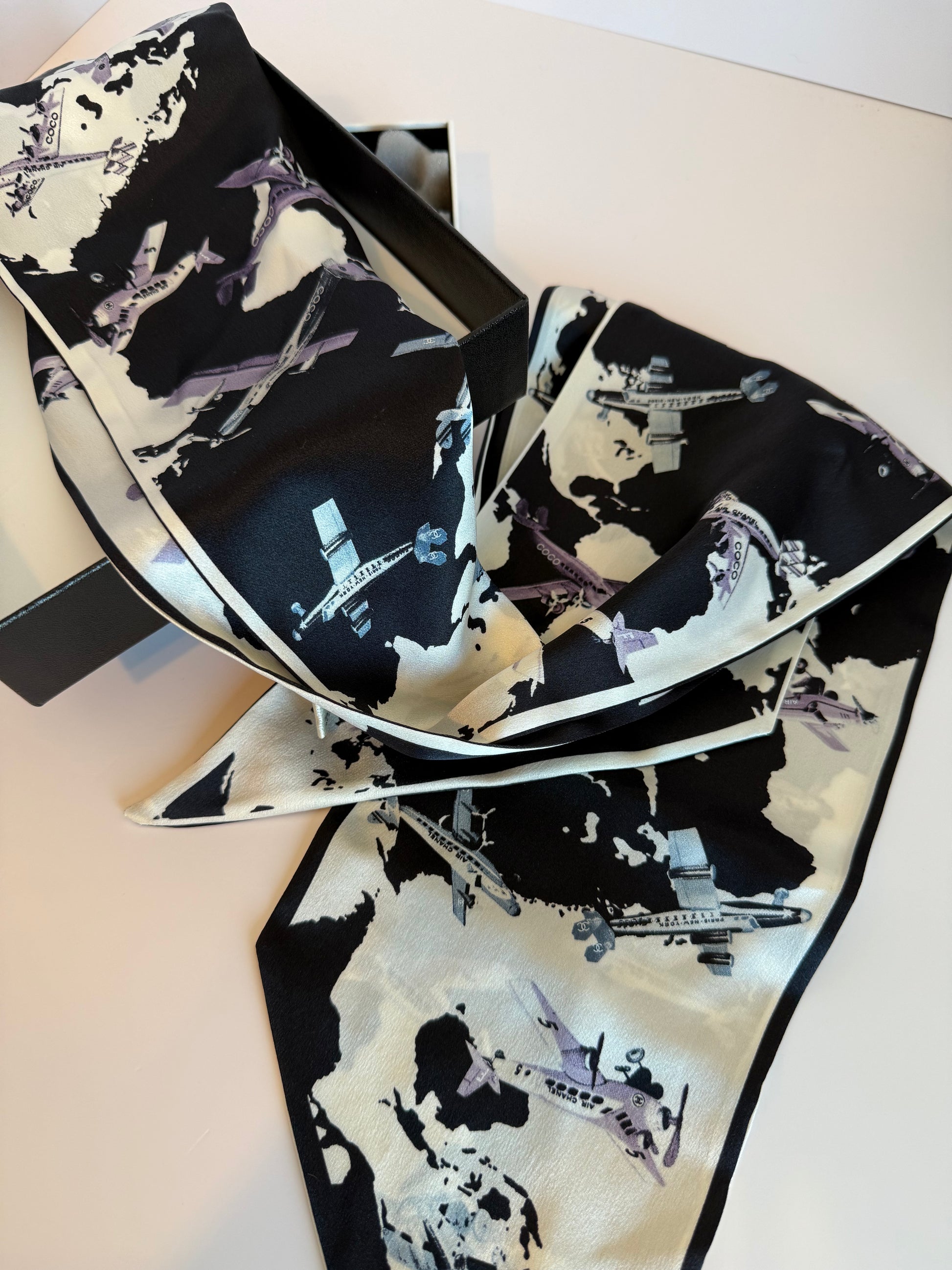 Chanel silk twill scarf from the 2024/25 Métiers d'art collection.