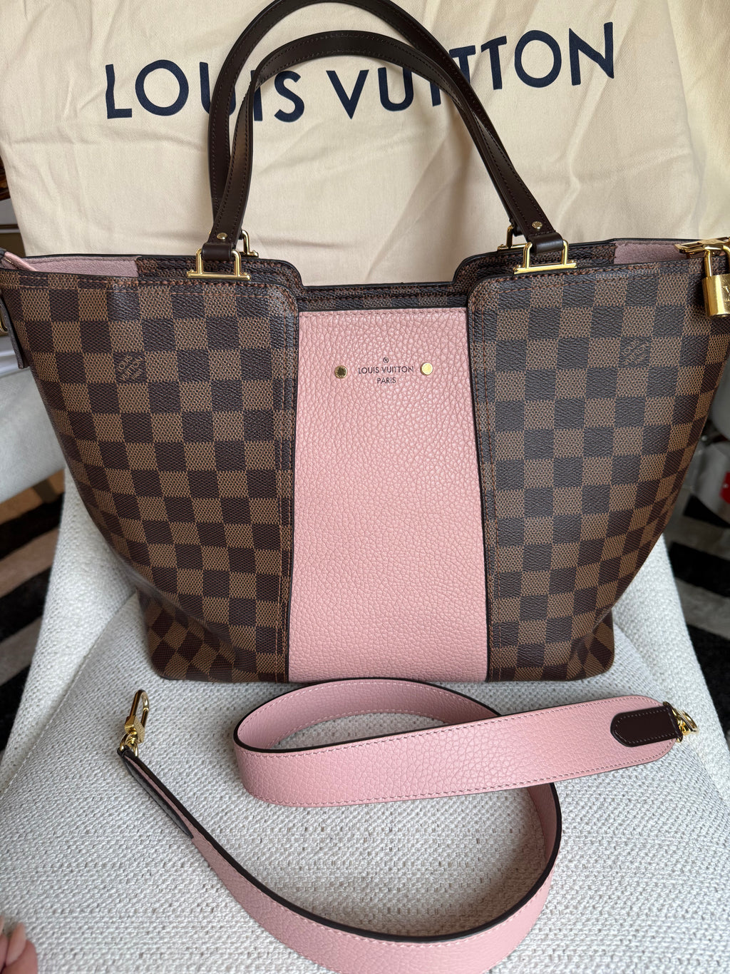 Louis Vuitton Damier Ebene Jersey tote bag