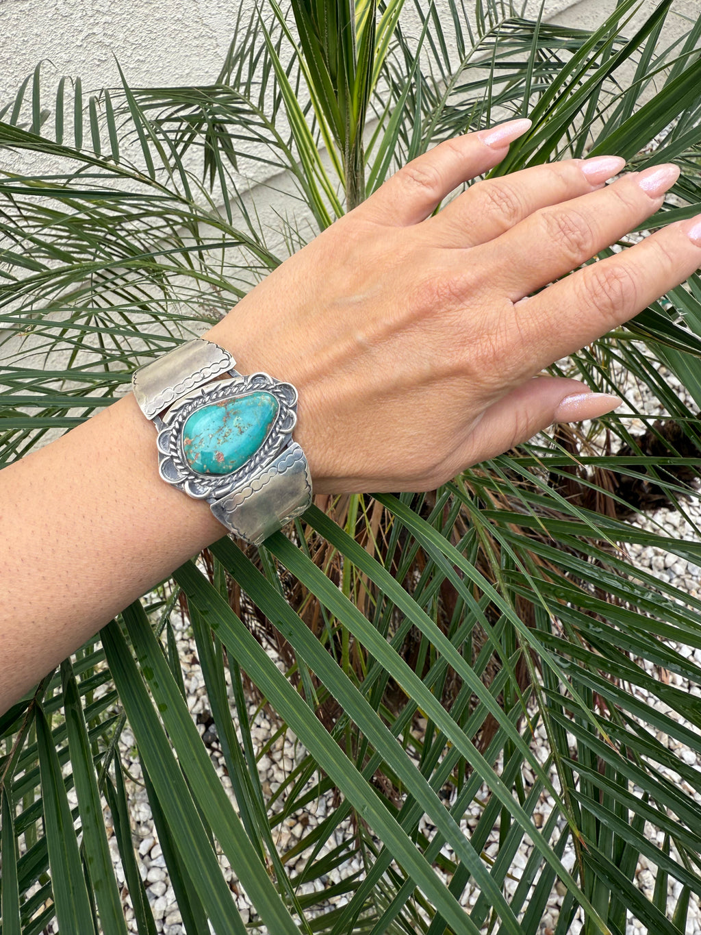 Navajo fox mine turquoise cuff